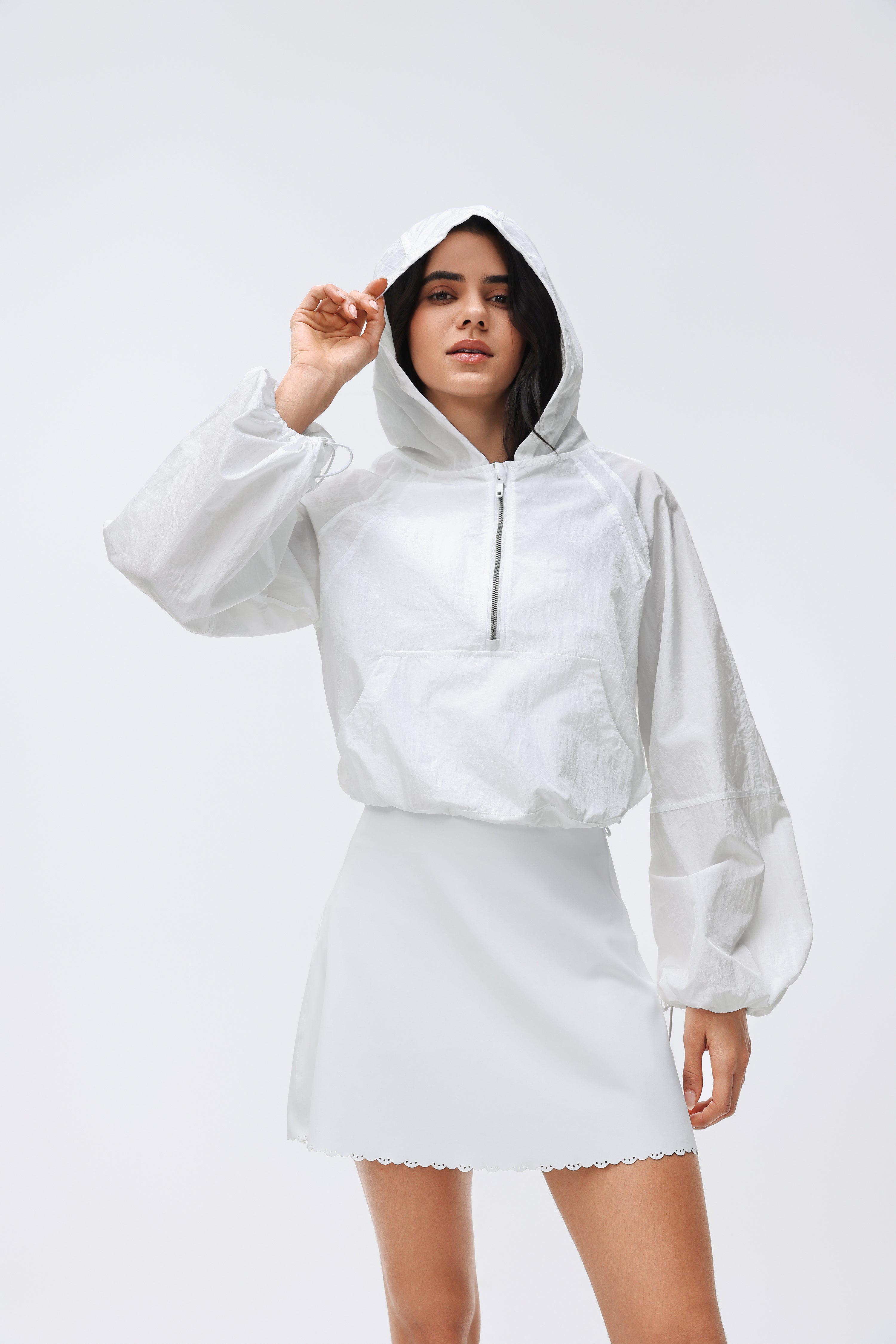 Lightweight Hooded Jacket Half-placket/Breathable/Sun Protection