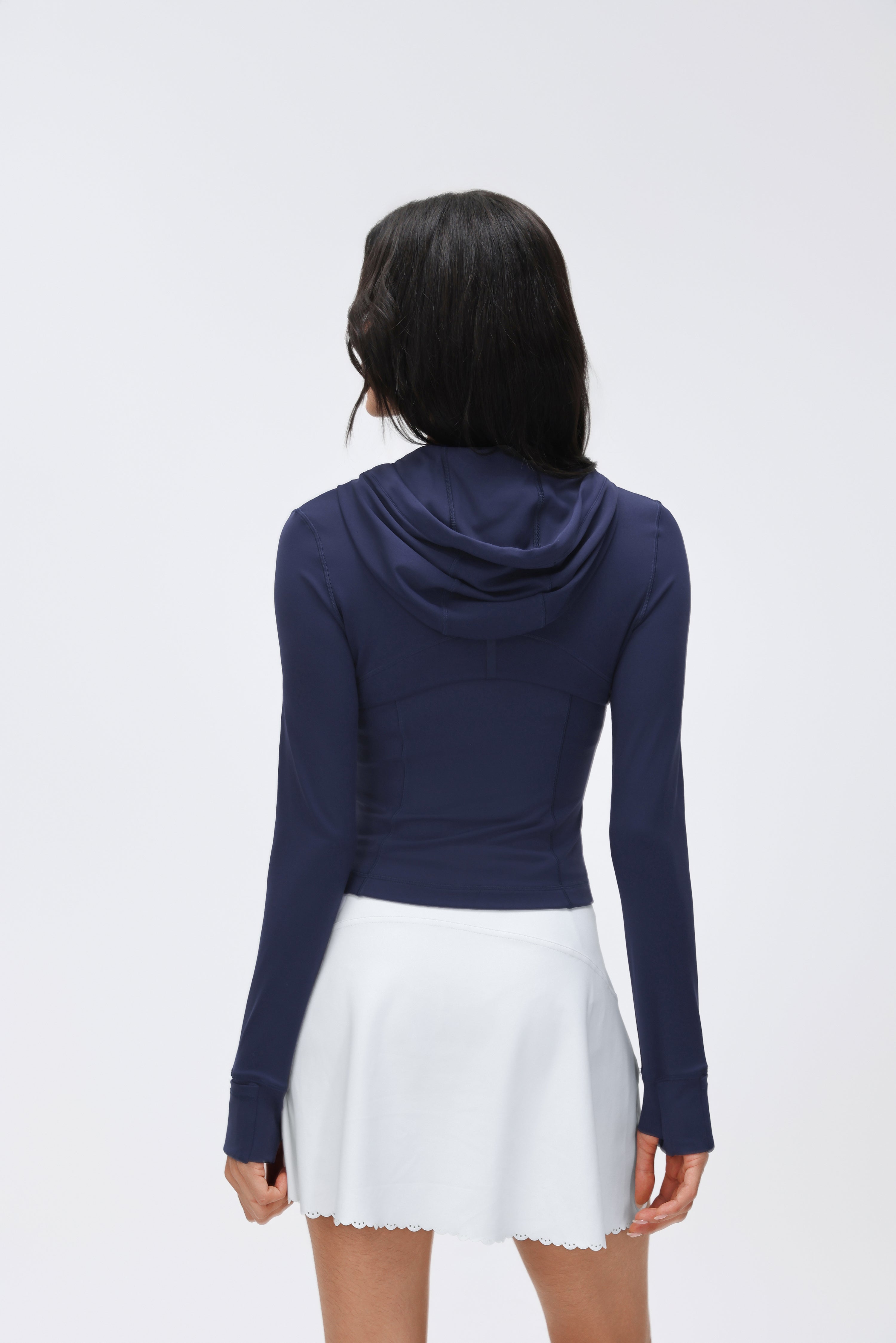 Women's DF Slim-fit Jacket Hooded/Cardigan Color-matched Zipper