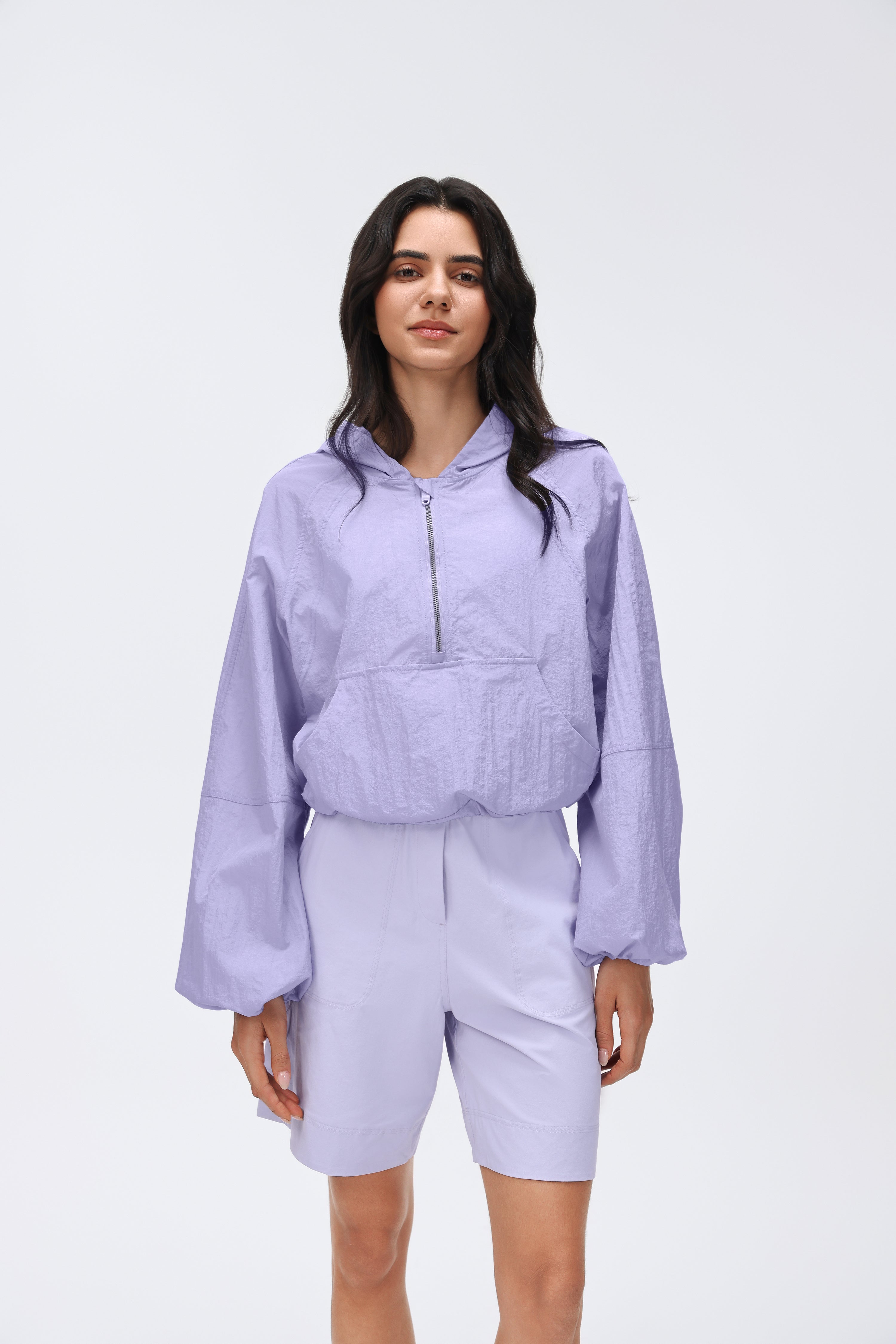Lightweight Hooded Jacket Half-placket/Breathable/Sun Protection