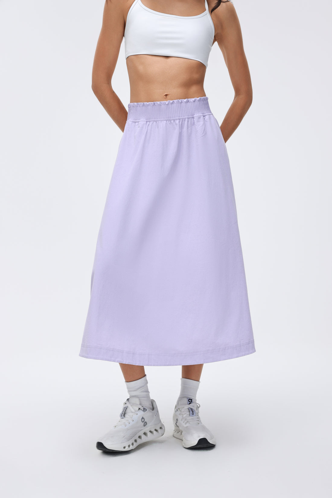 Waist Pleated Midi Skirt