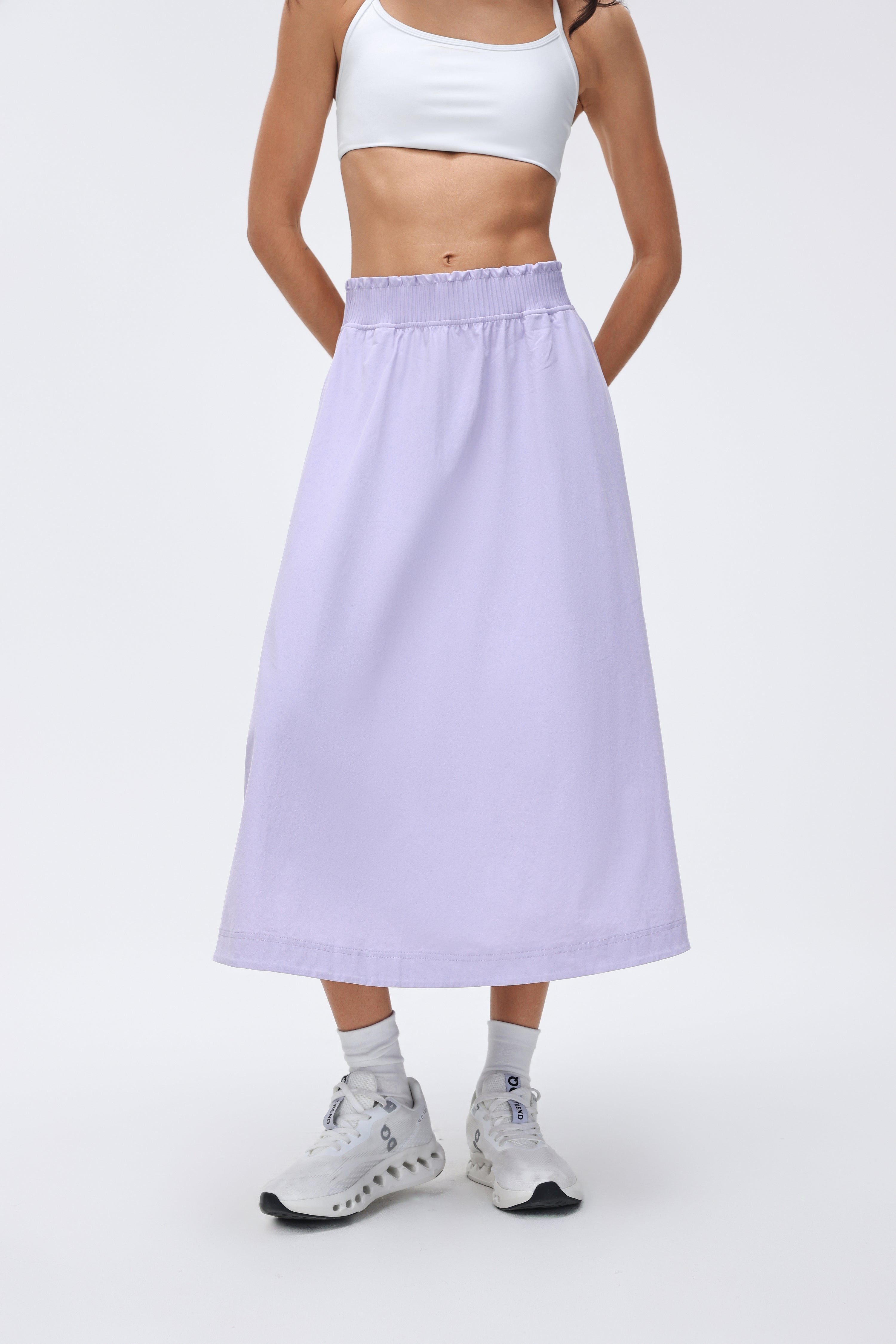 Waist Pleated Midi Skirt