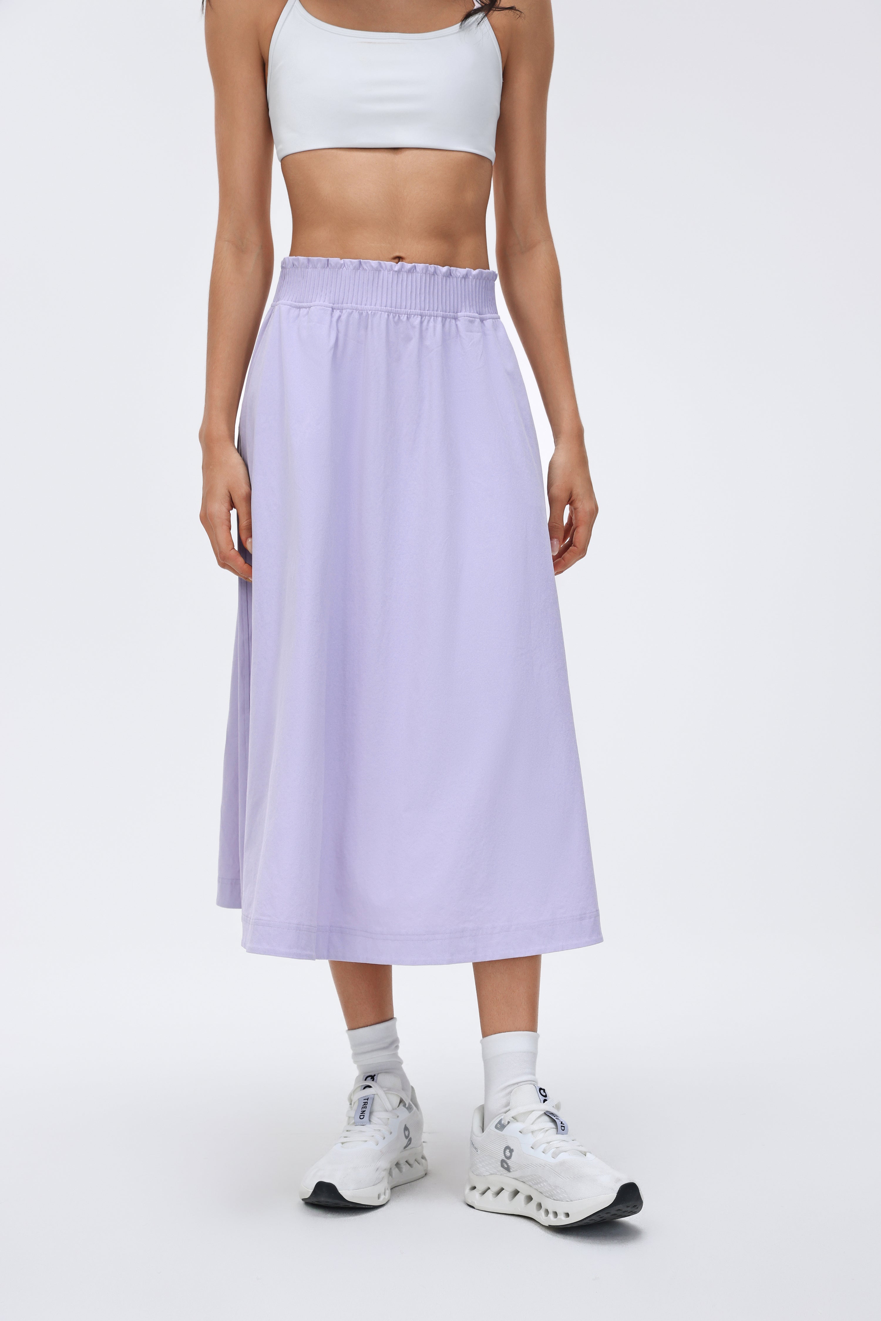 Waist Pleated Midi Skirt