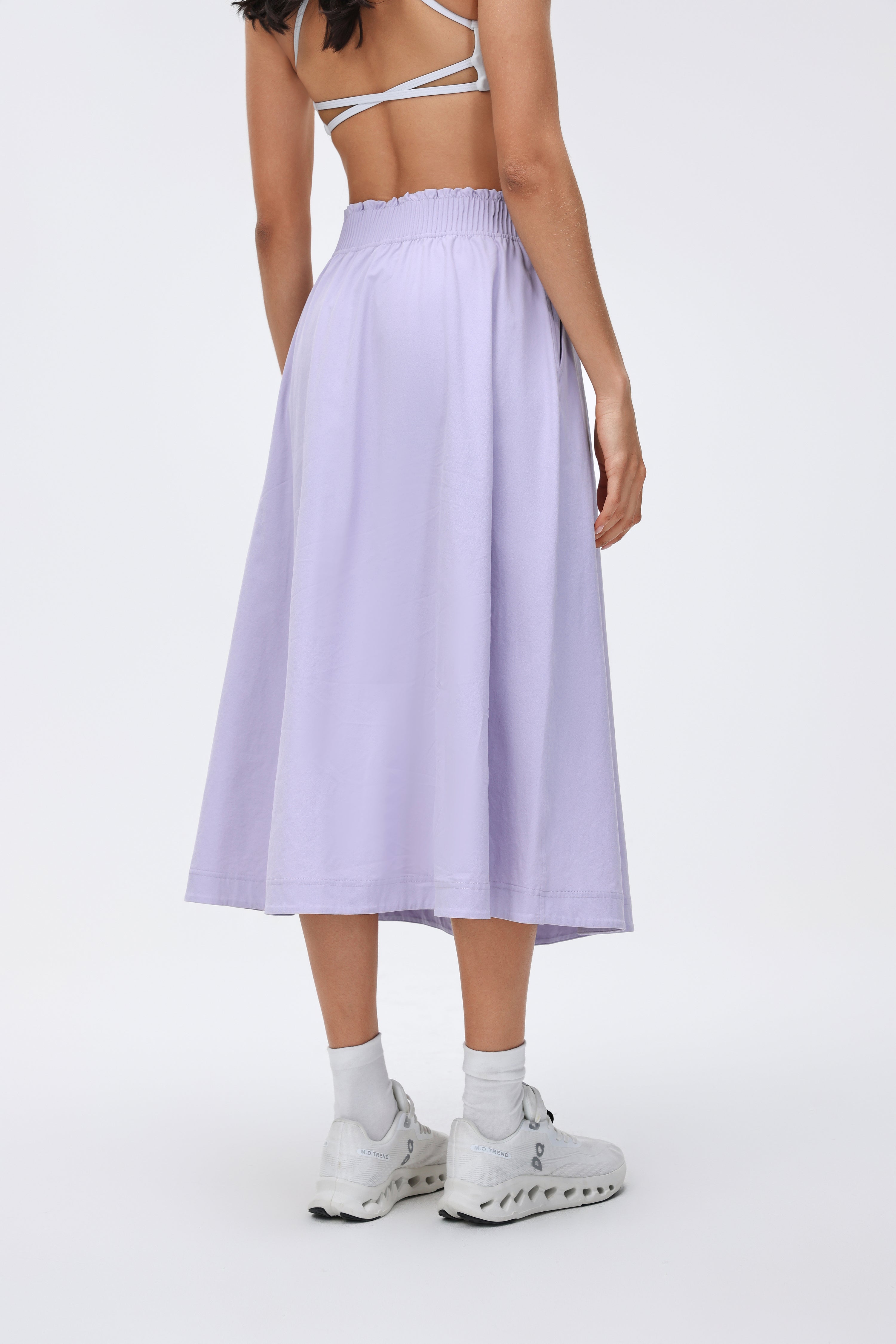 Waist Pleated Midi Skirt