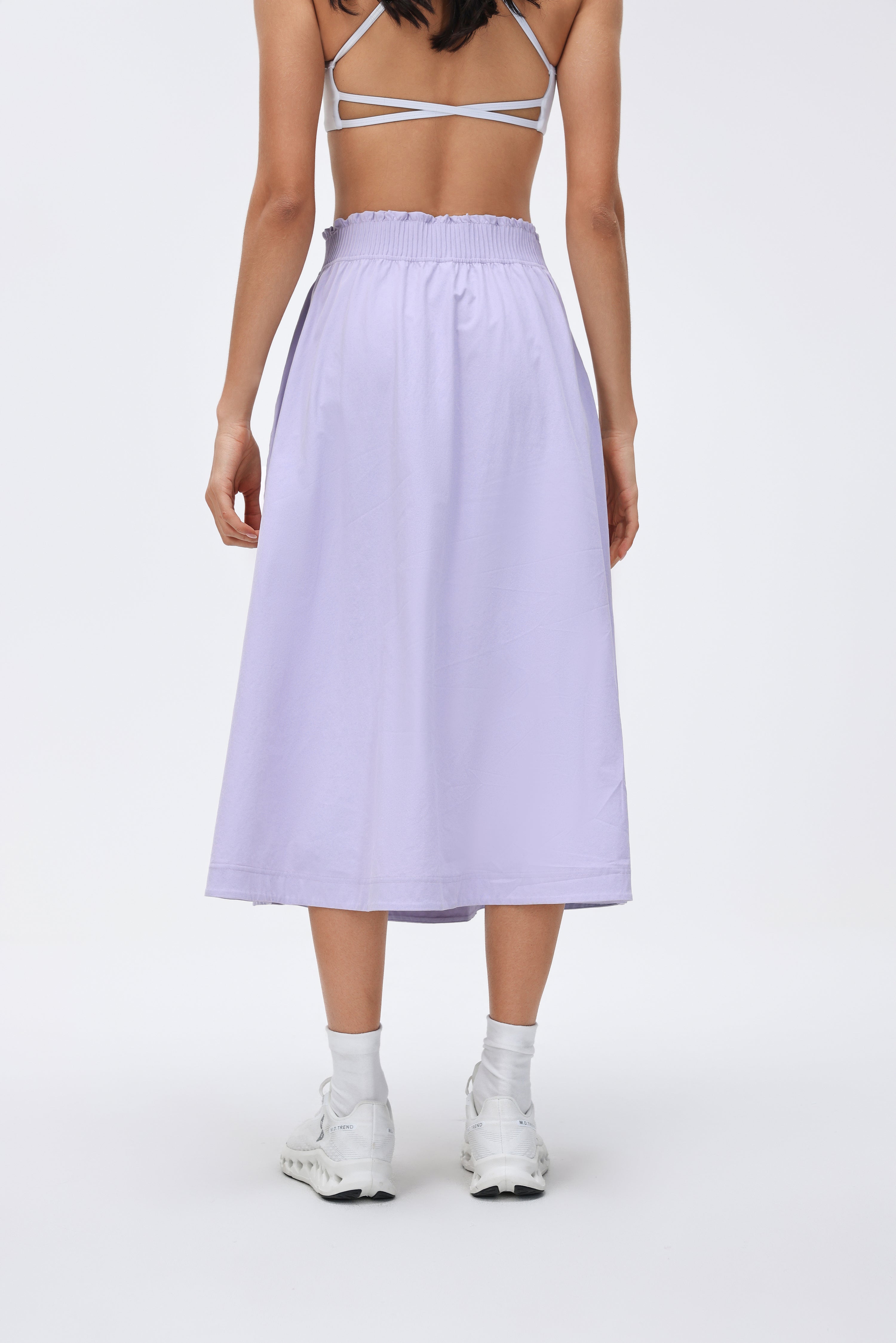 Waist Pleated Midi Skirt