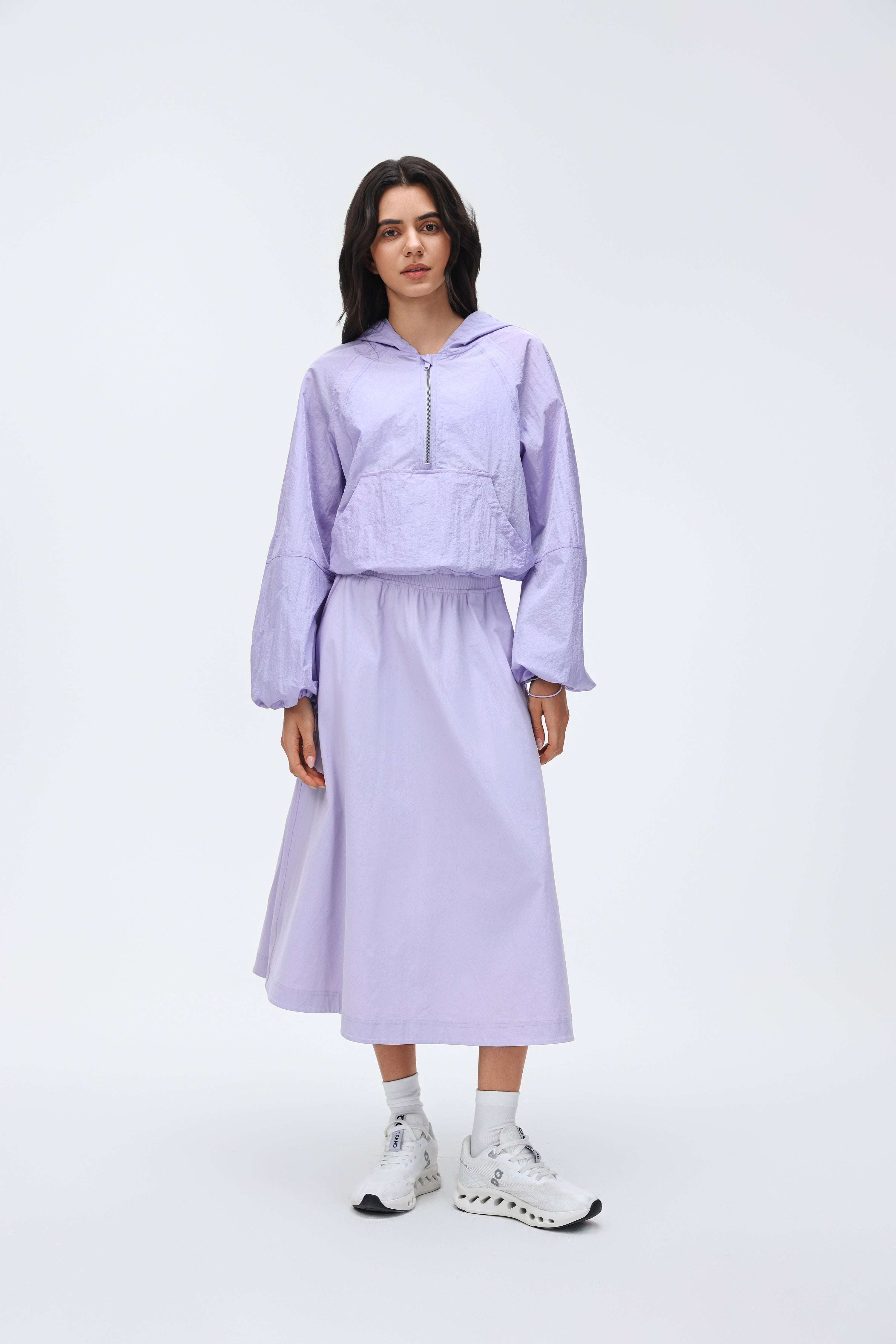 Waist Pleated Midi Skirt