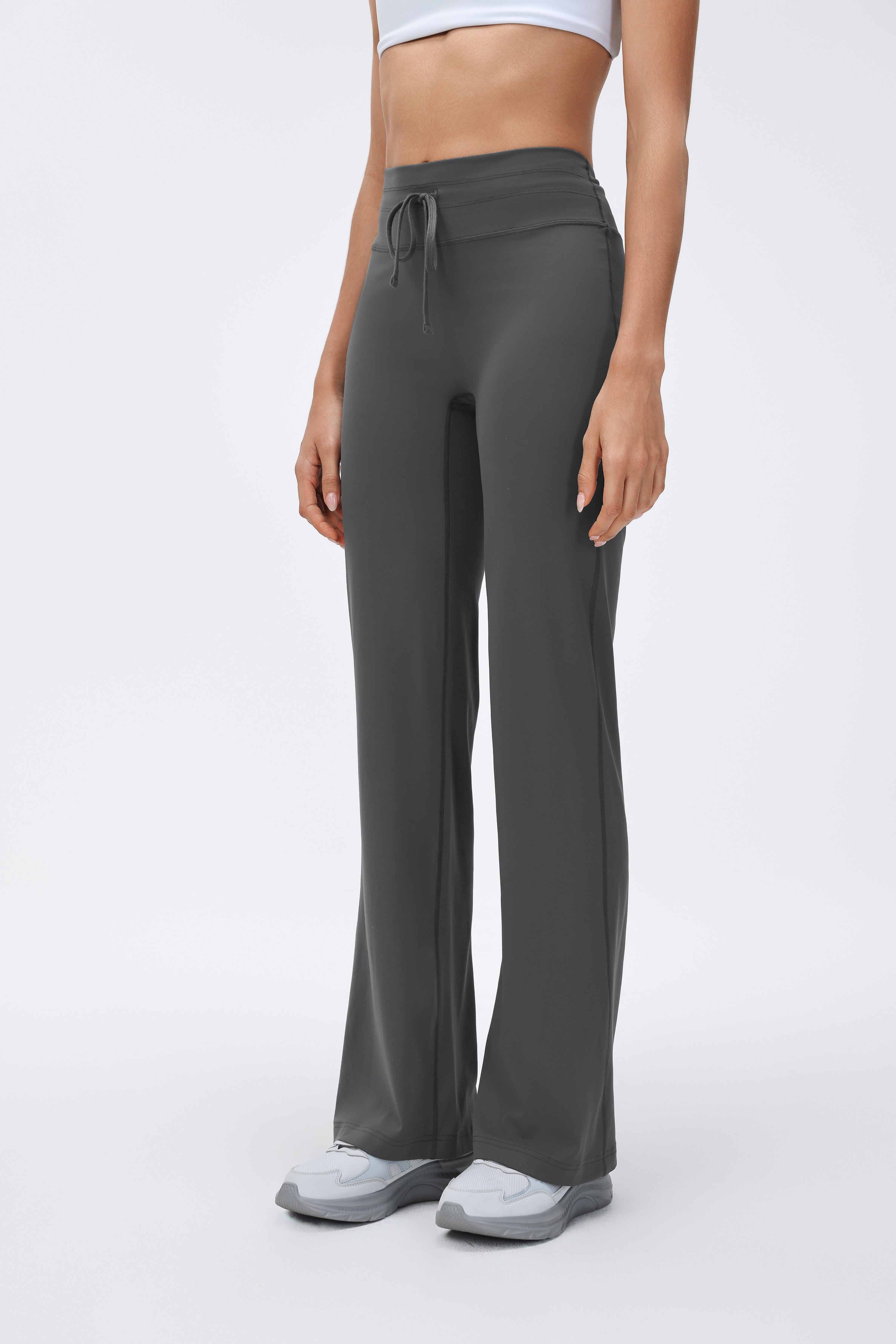 High-waist Flared Pants Drawstring