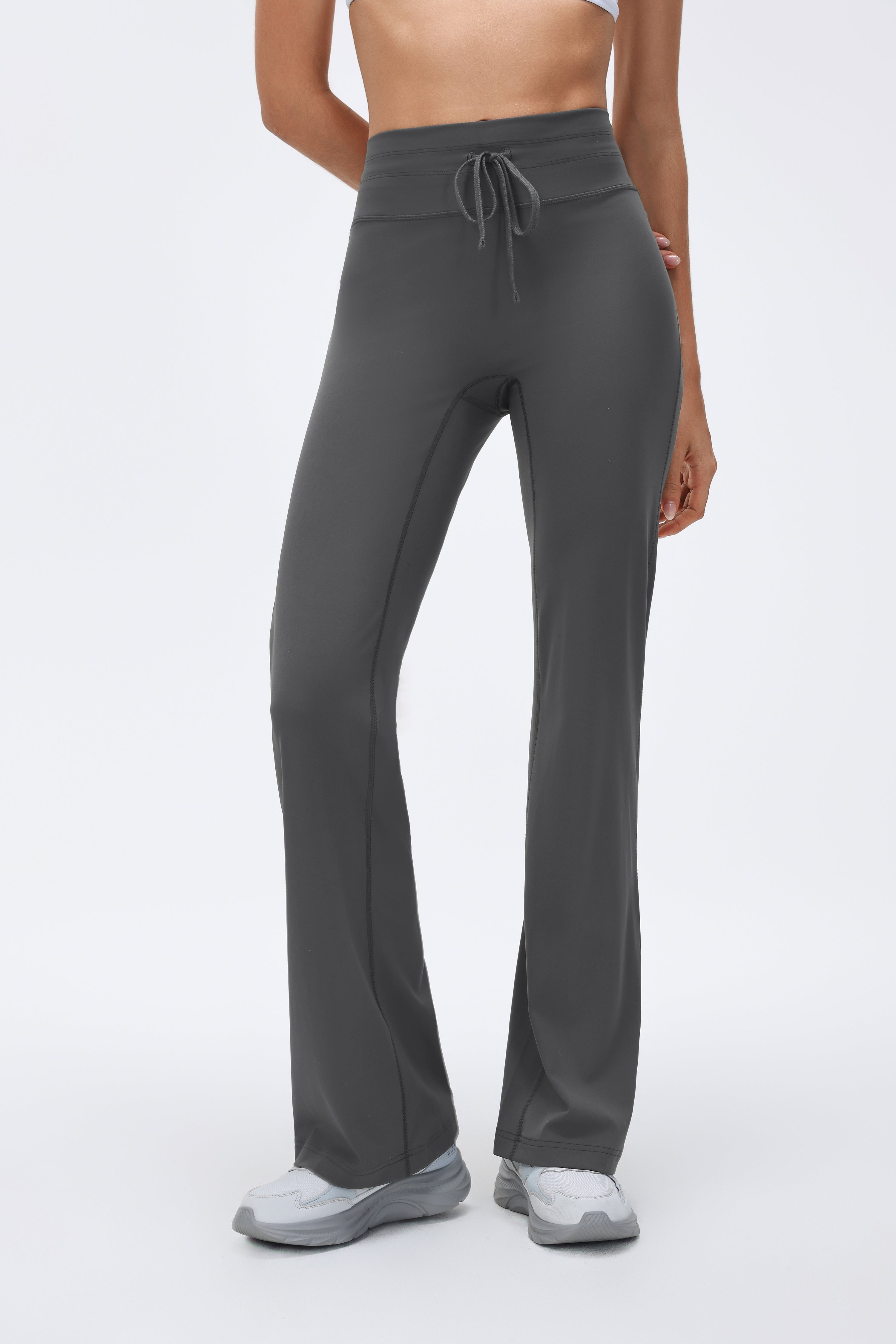 High-waist Flared Pants Drawstring