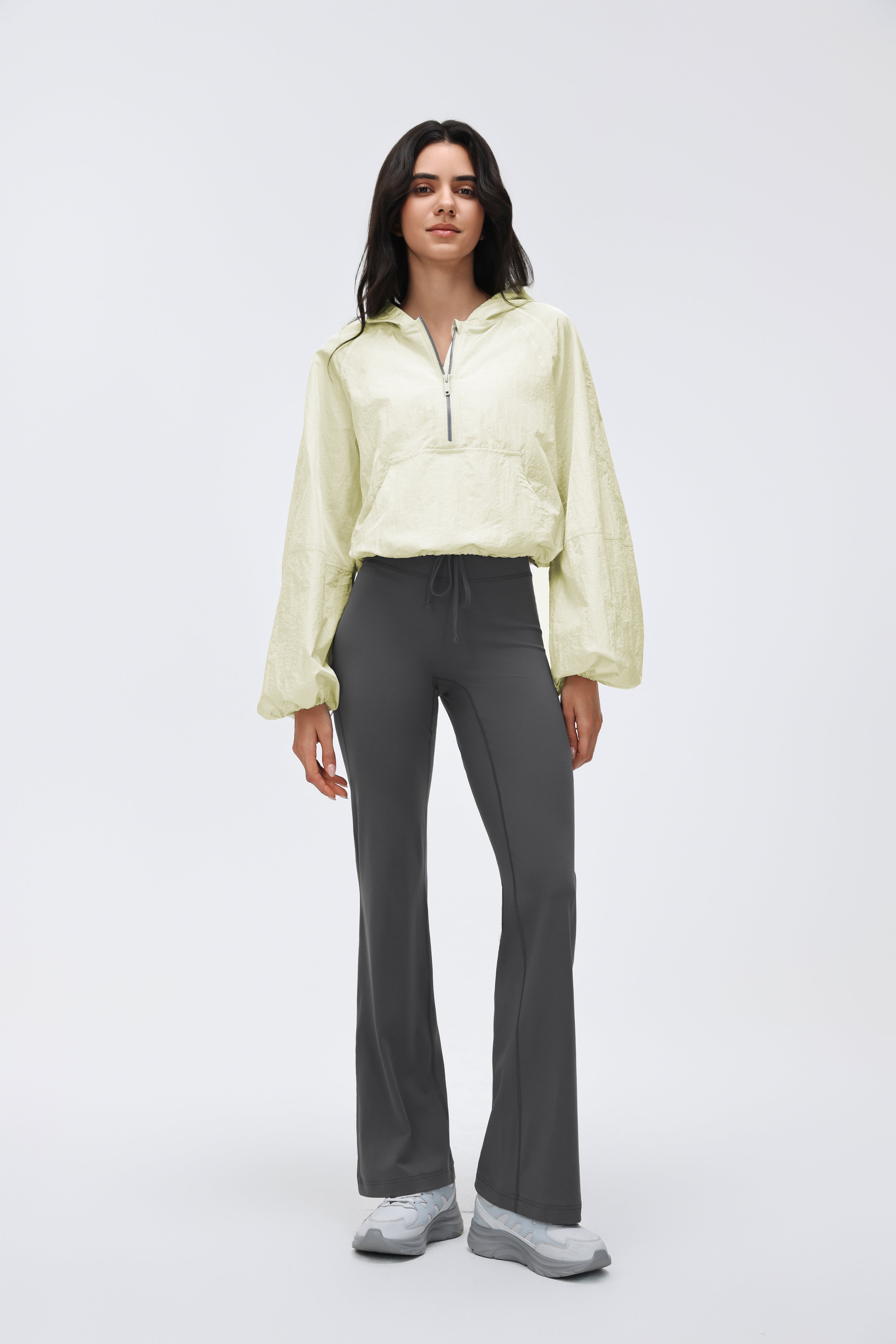 High-waist Flared Pants Drawstring
