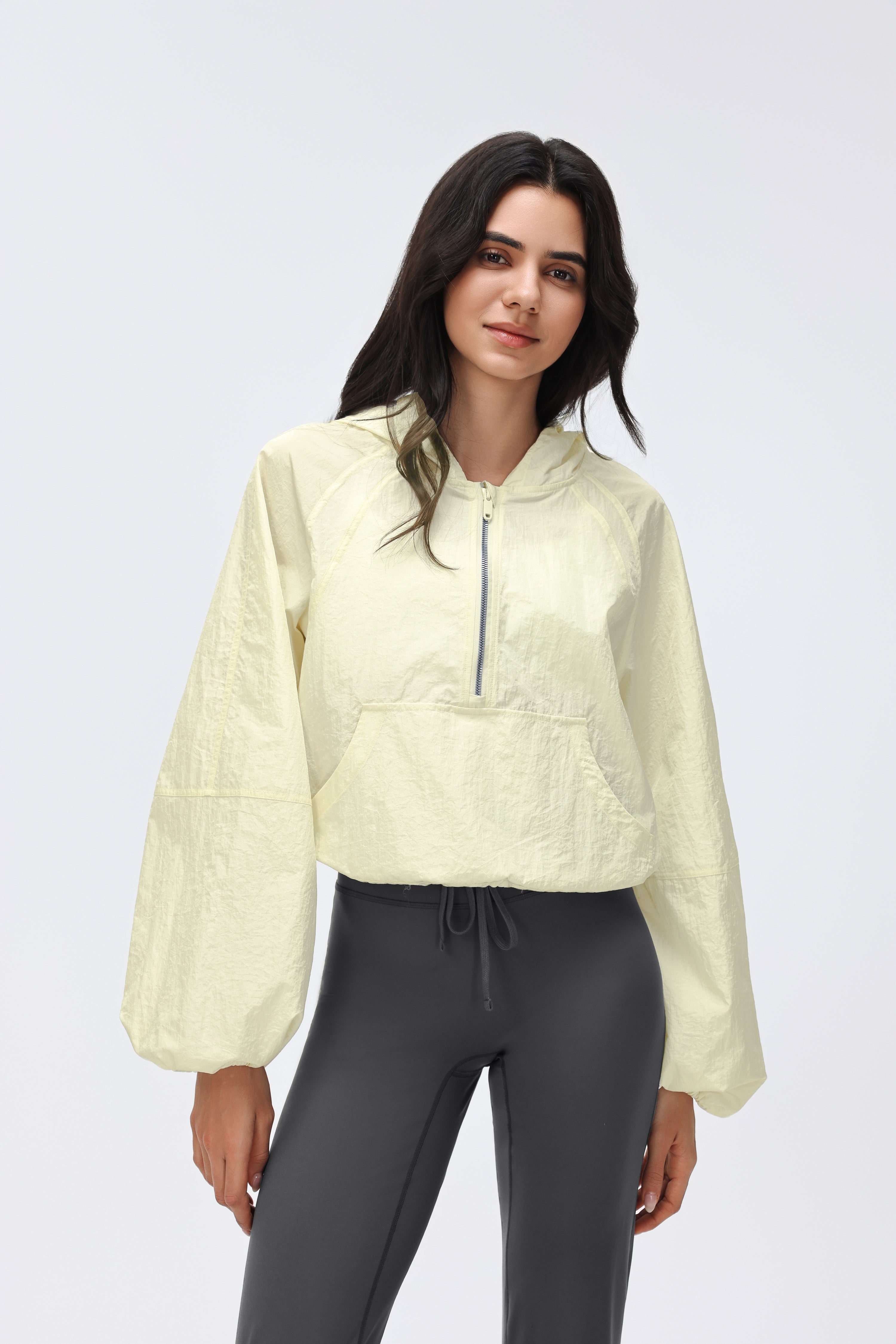 Lightweight Hooded Jacket Half-placket/Breathable/Sun Protection