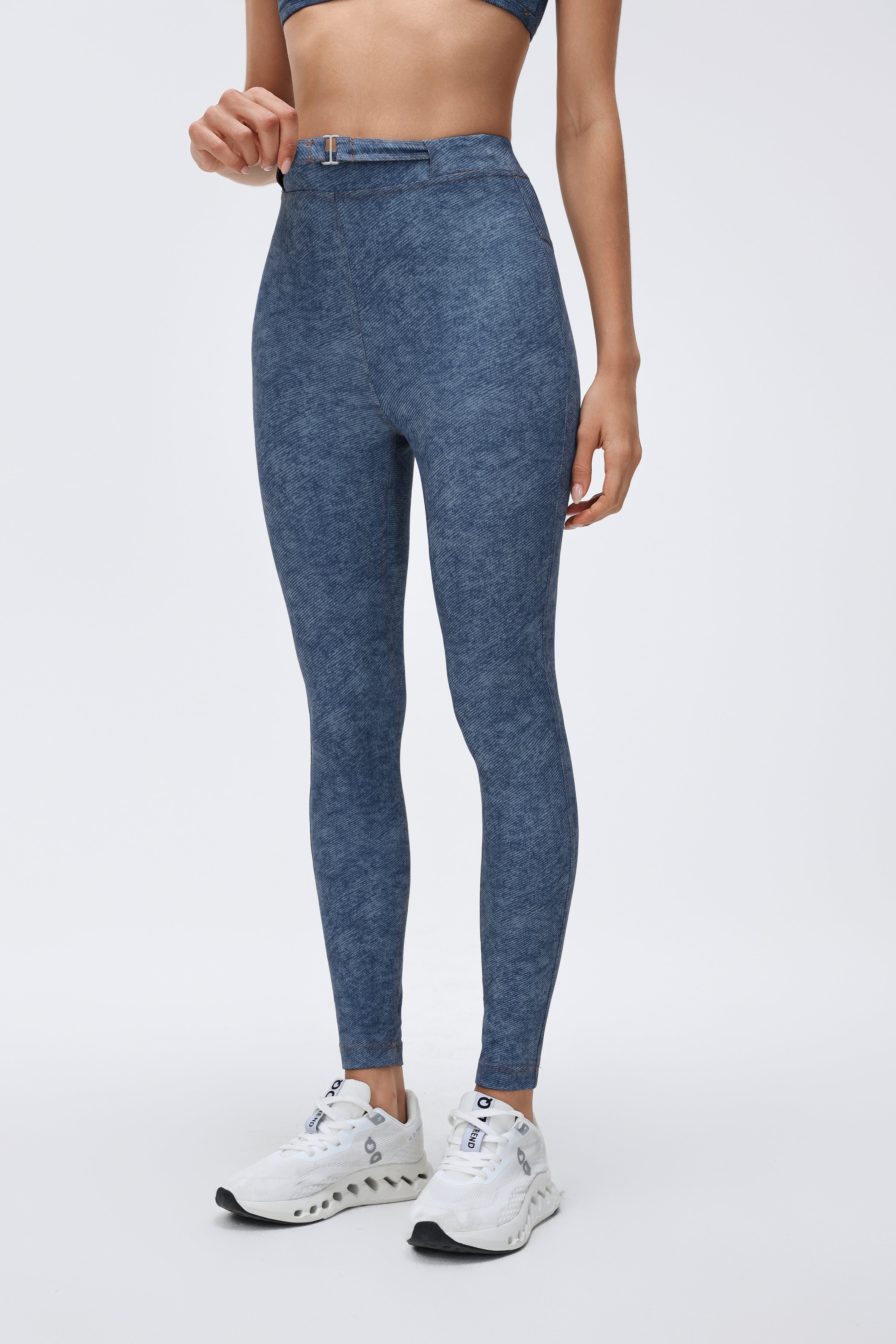 Tight Ultra High-waist Crop Pants Denim-style Print