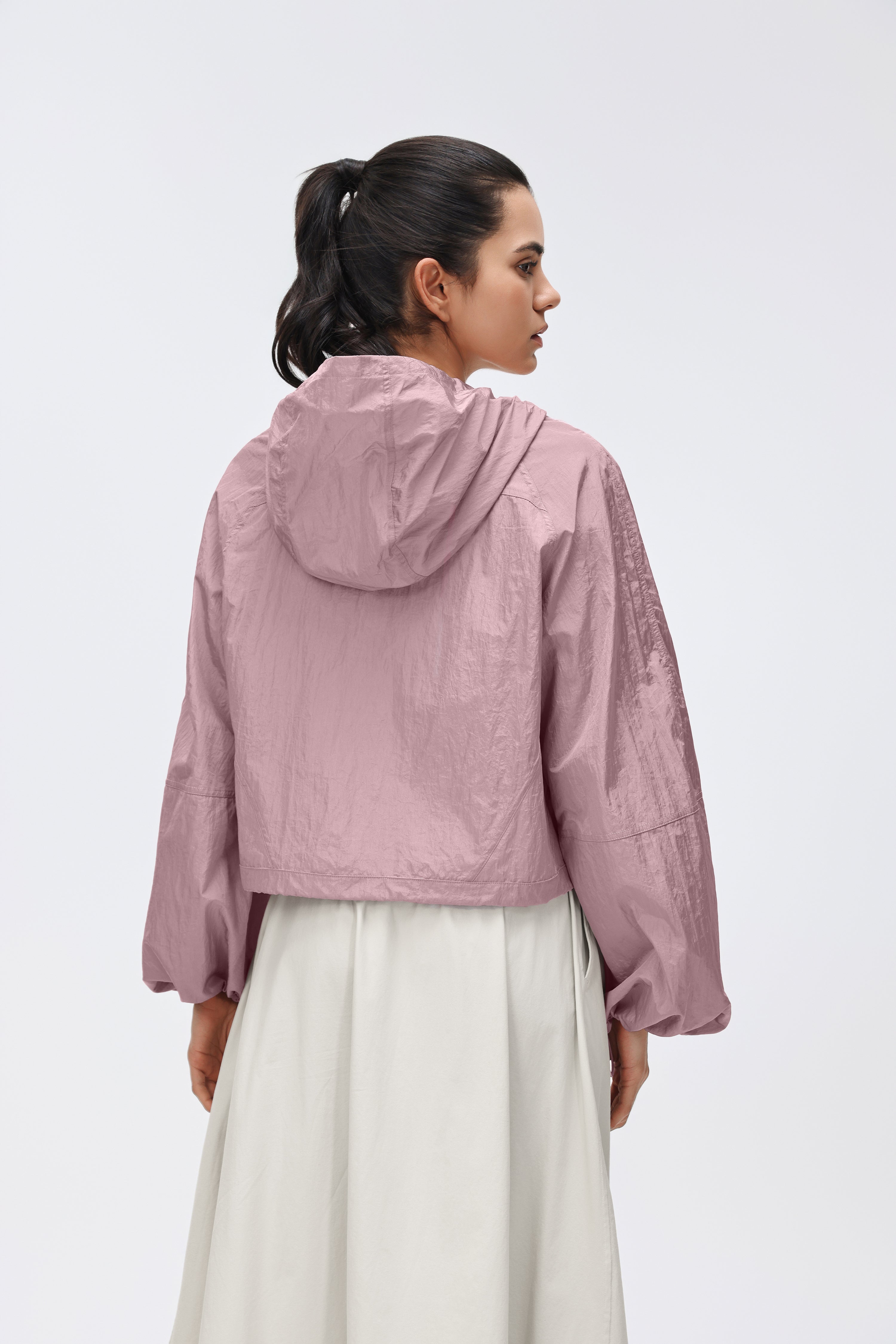 Lightweight Hooded Jacket Half-placket/Breathable/Sun Protection