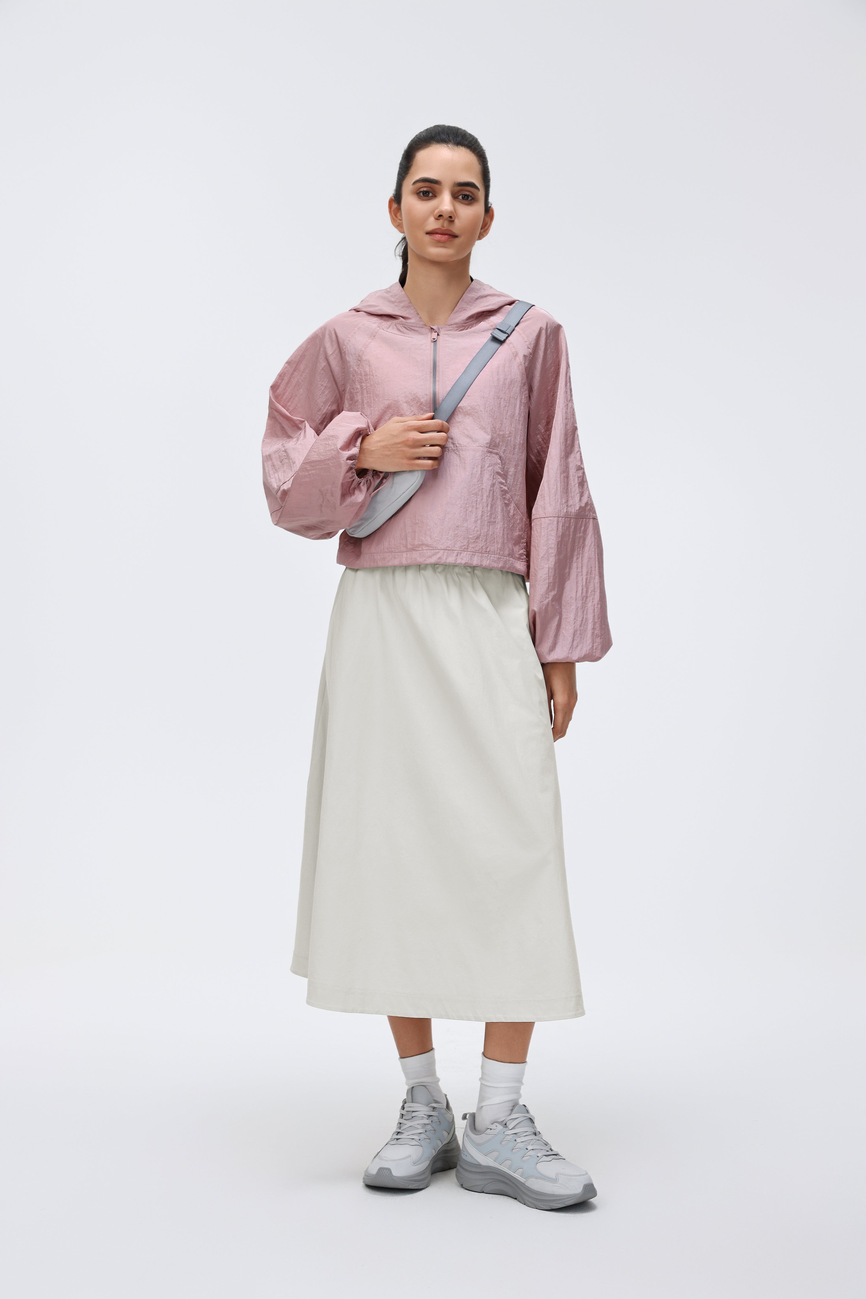 Waist Pleated Midi Skirt