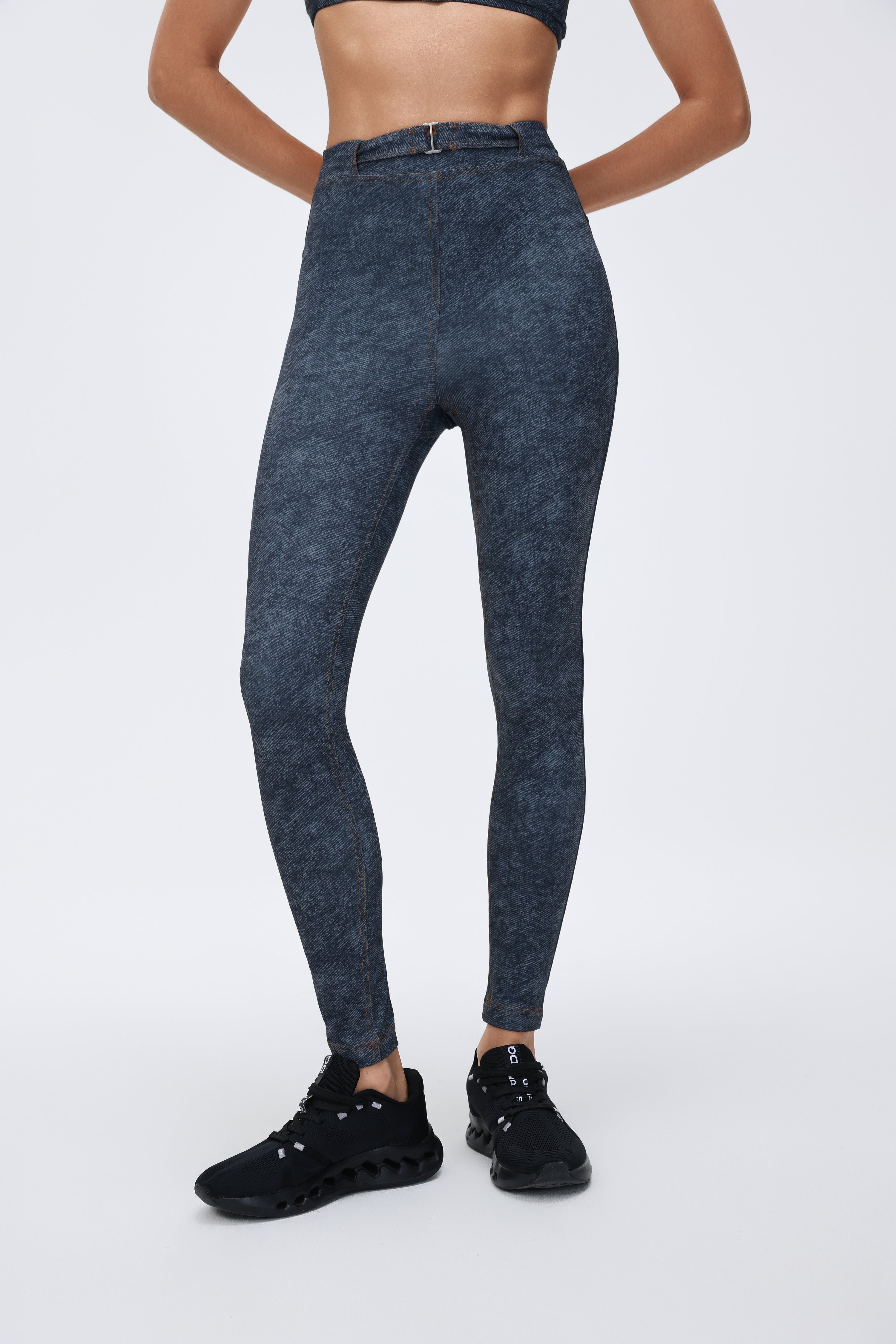 Tight Ultra High-waist Crop Pants Denim-style Print