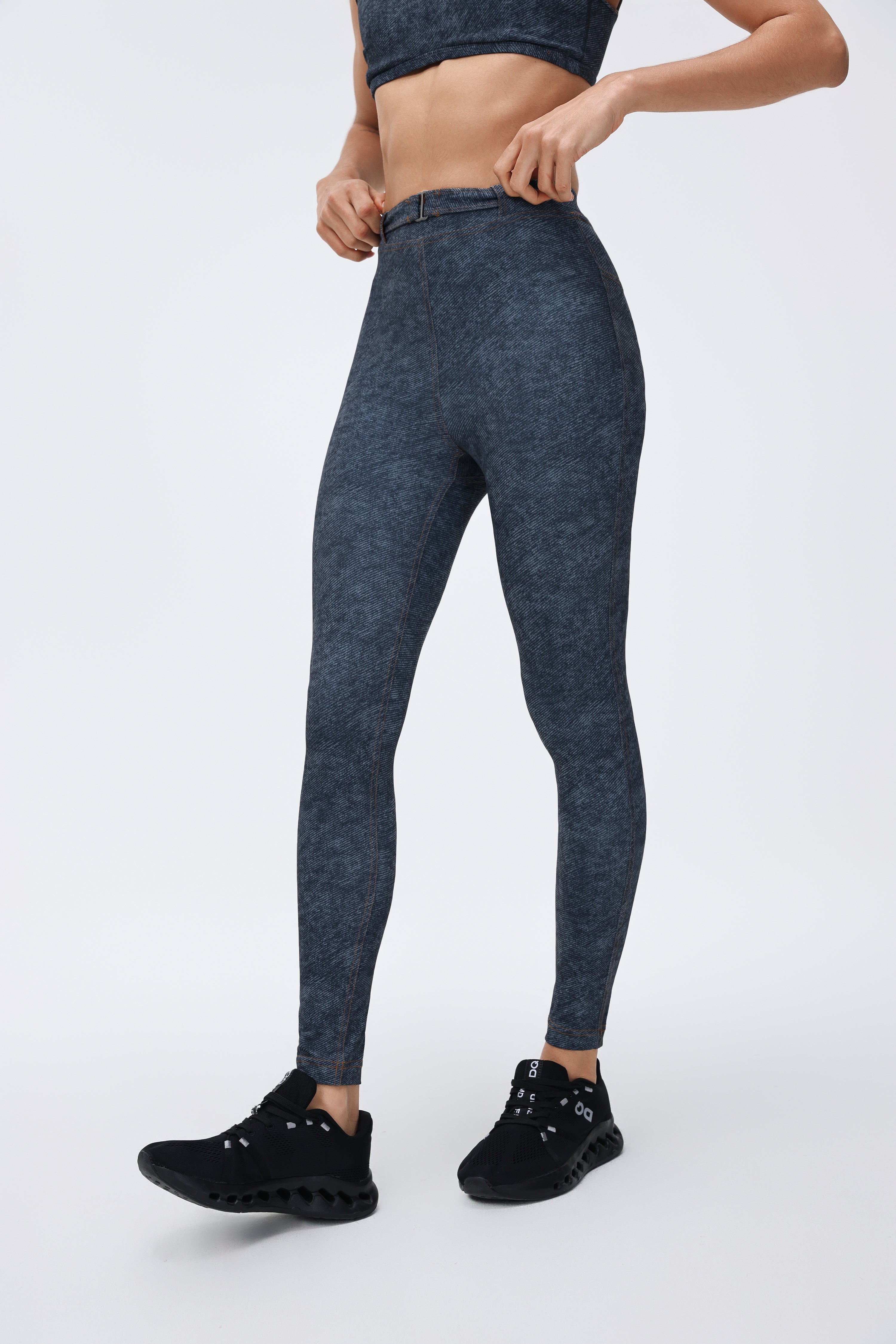 Tight Ultra High-waist Crop Pants Denim-style Print