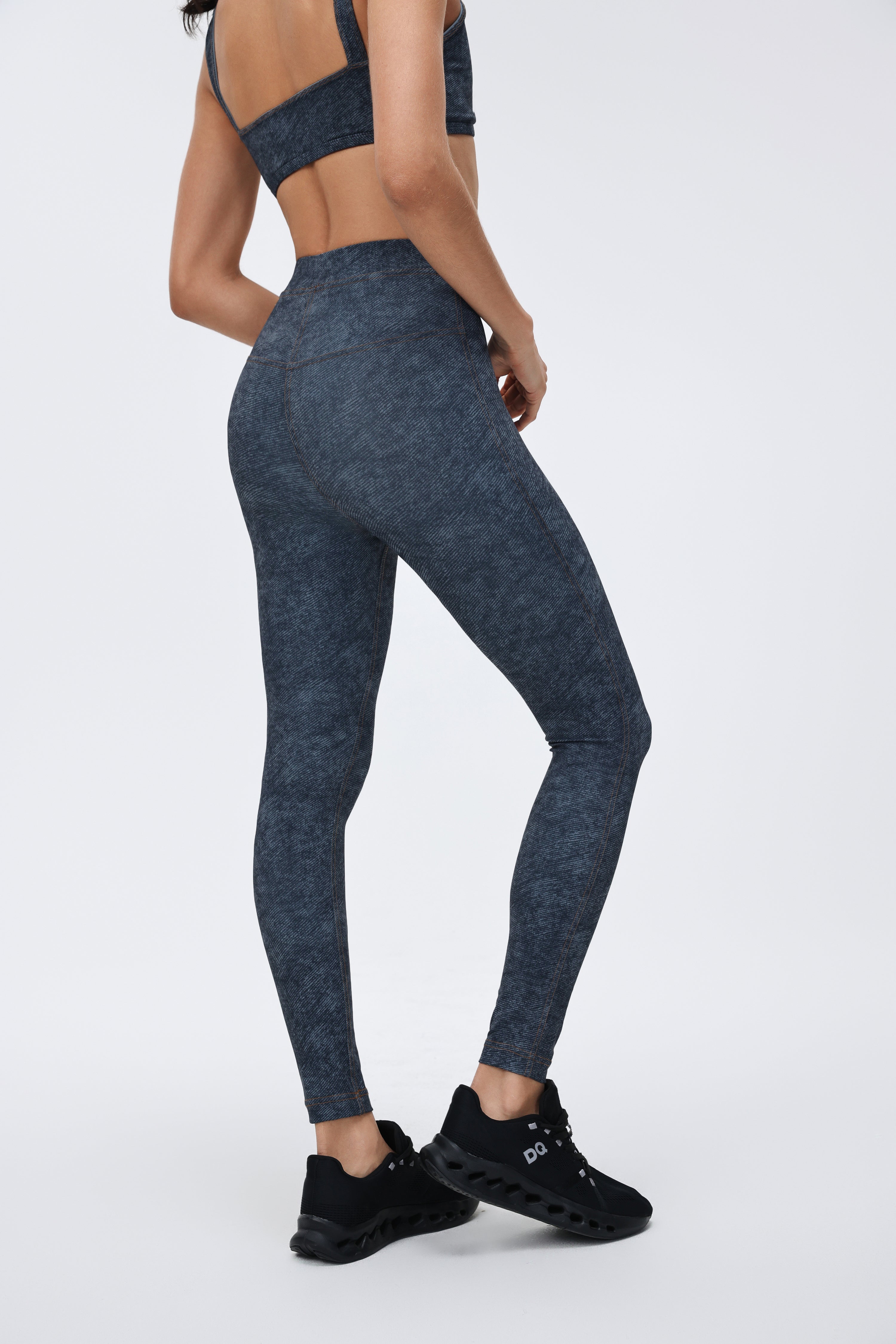Tight Ultra High-waist Crop Pants Denim-style Print