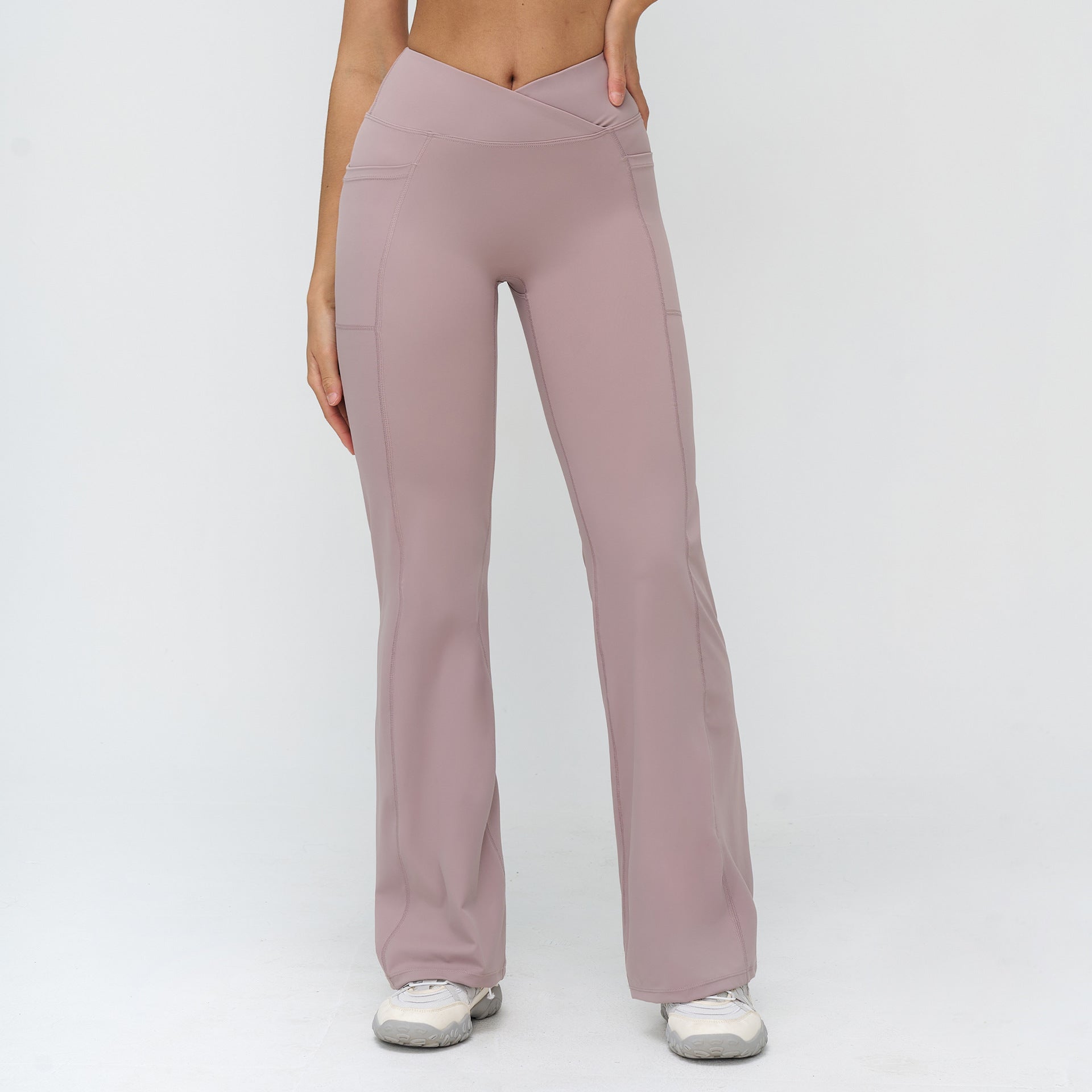 Women’s High-Waisted Crossover Waist Flared Yoga Pants