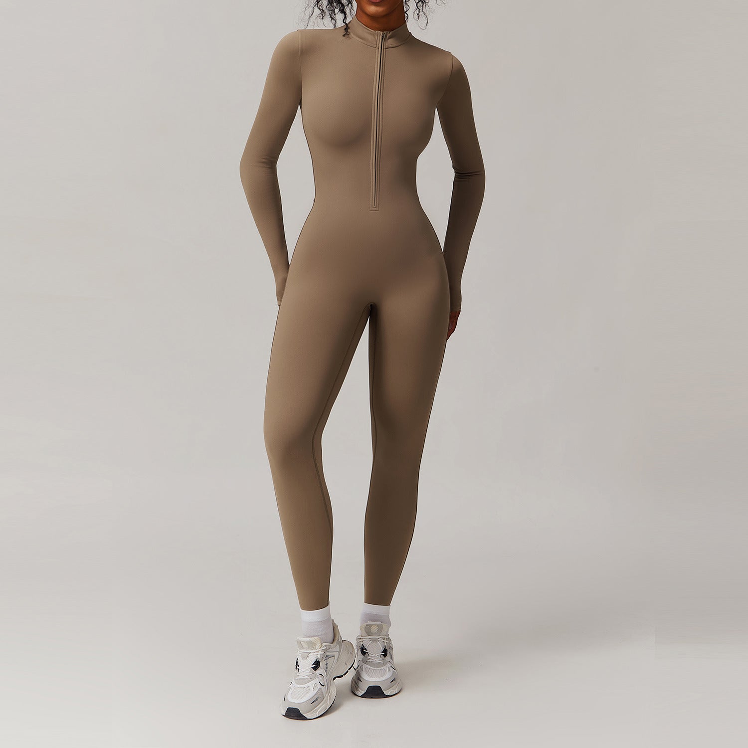 Women’s Thermal Long Sleeve Half-Zip Bodysuit (450G)