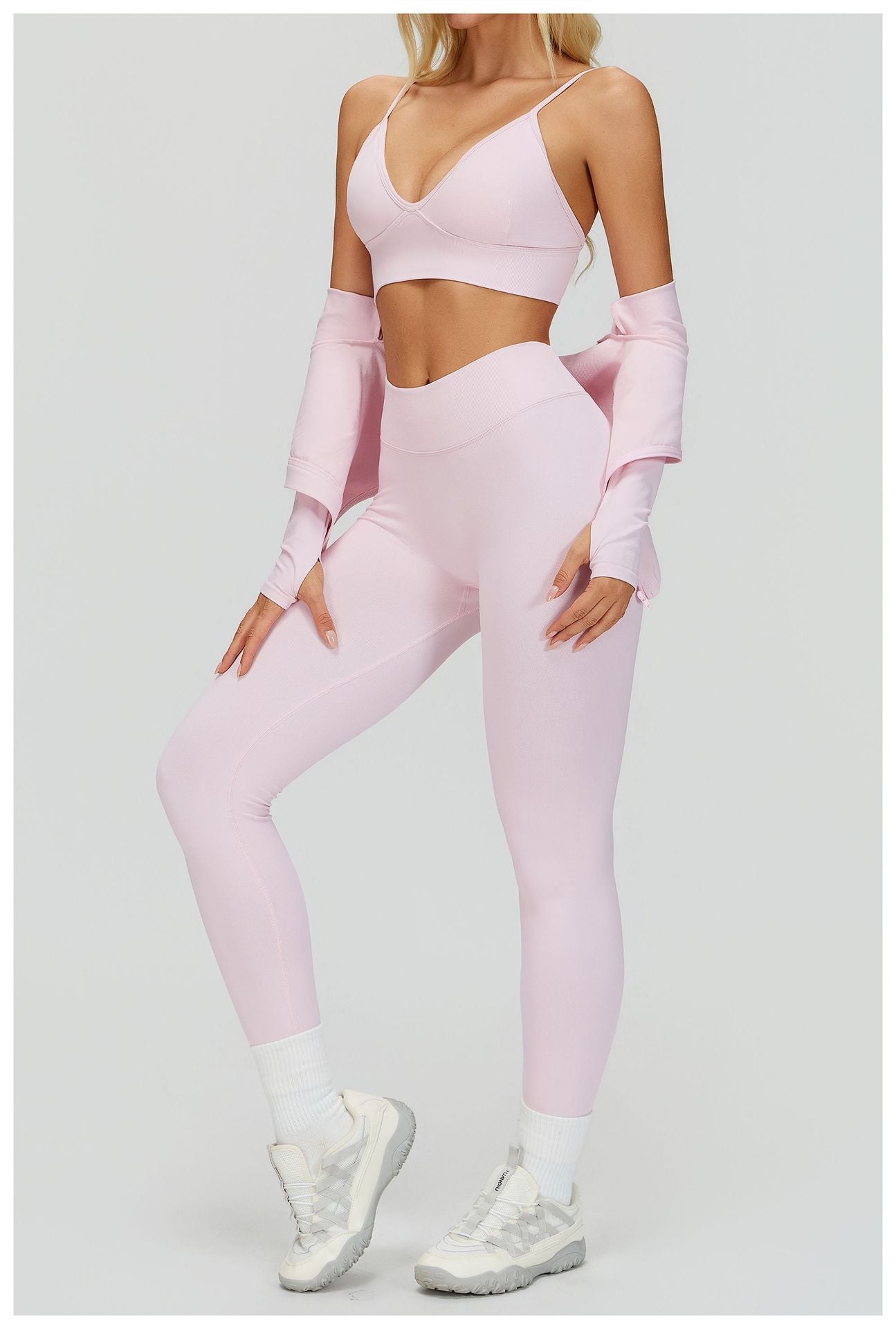 Women’s Seamless V-Waist Peach-Lift Scrunch Yoga Leggings