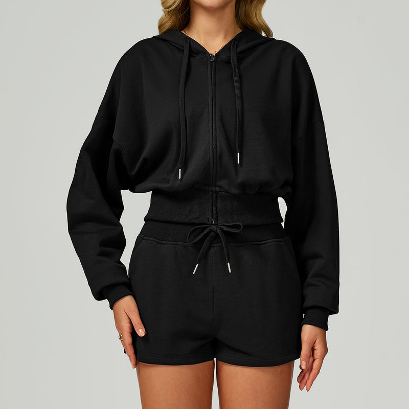 Women’s Cropped Zip-Up Hooded Sweatshirt