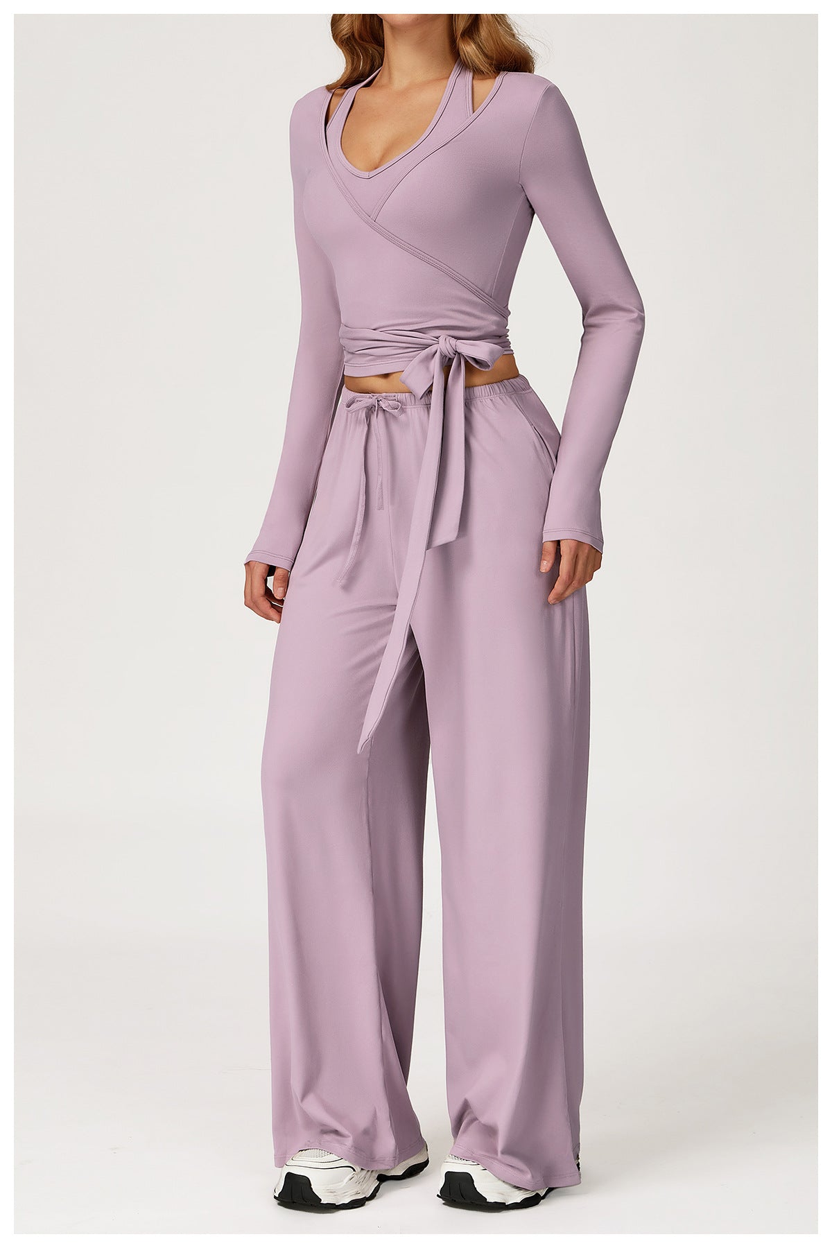 Women’s Wrap Tie Long Sleeve Yoga Top