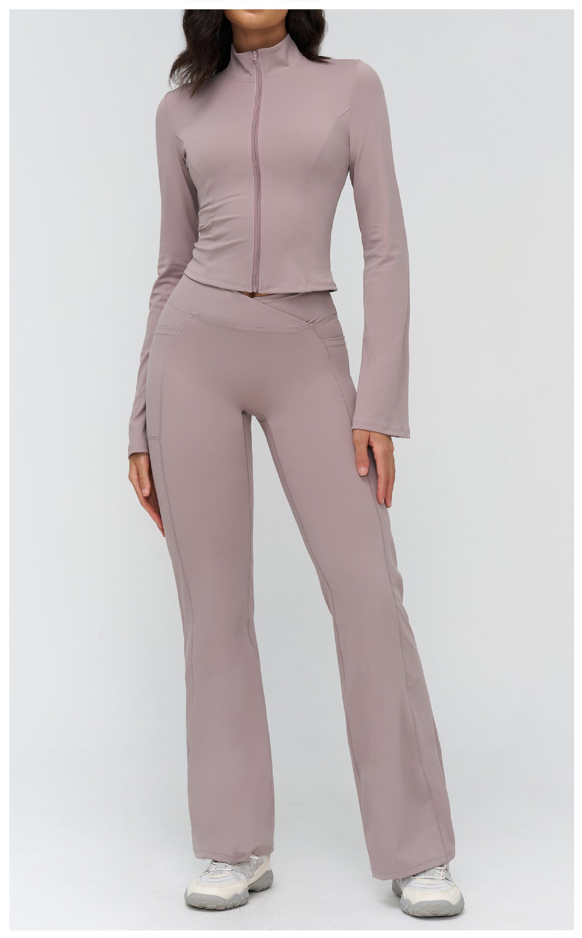 Women’s High-Waisted Crossover Waist Flared Yoga Pants