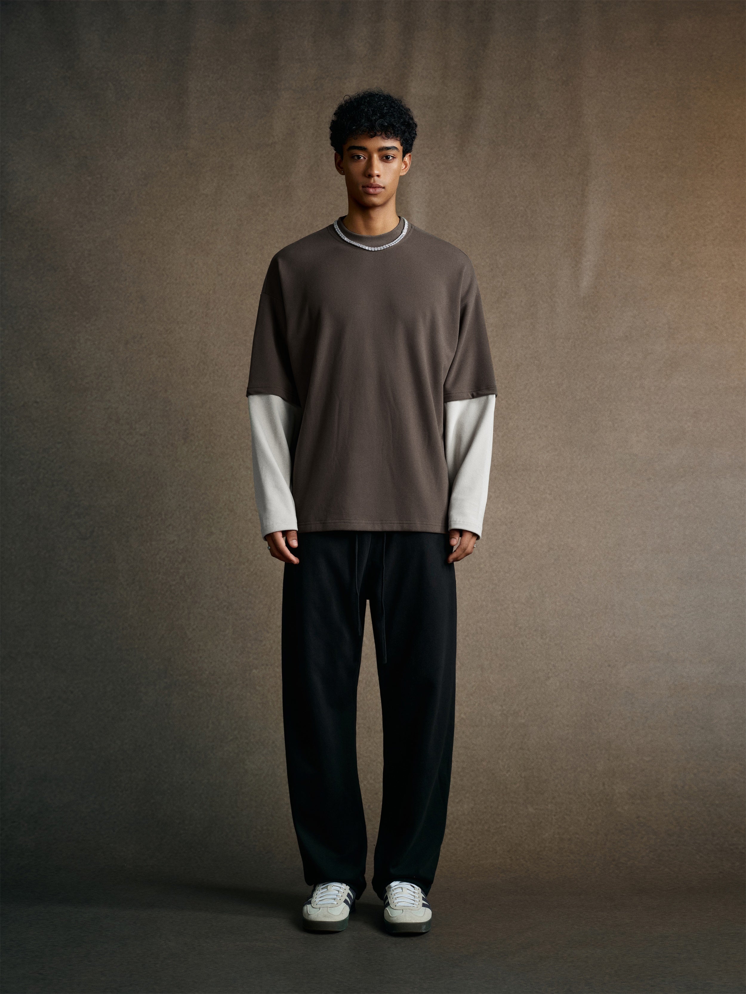Men’s Layered Contrast Long Sleeve T-Shirt (320G)