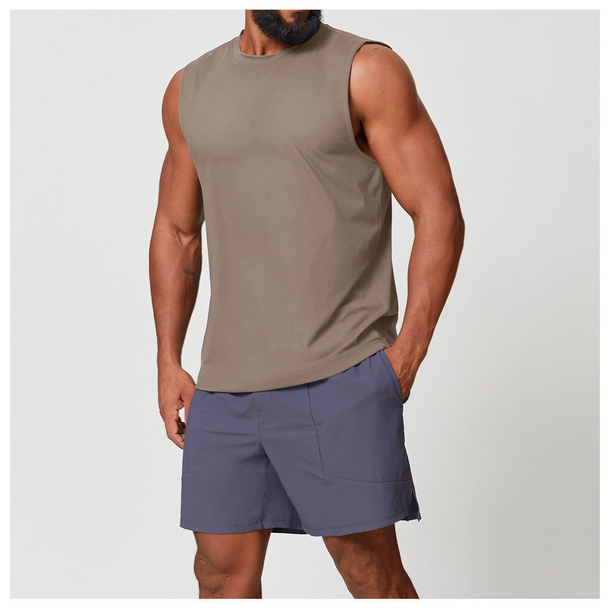 Men’s Sleeveless Quick-Dry Double-Brushed Training Tank Top