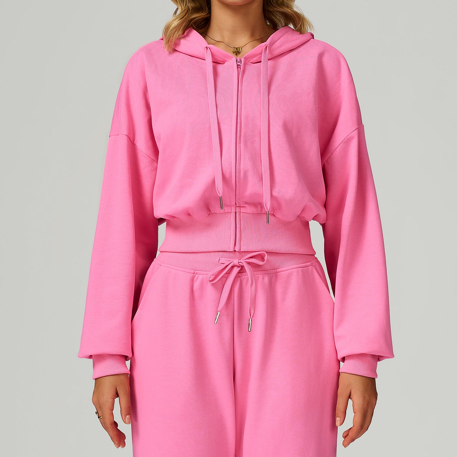 Women’s Cropped Zip-Up Hooded Sweatshirt