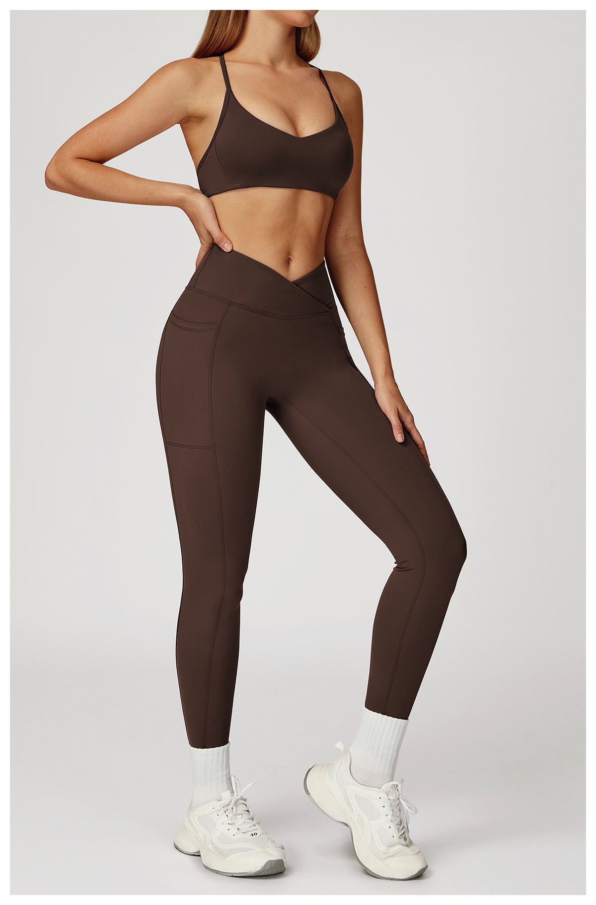 Women’s High-Waisted Crossover Waist Sculpting Yoga Leggings