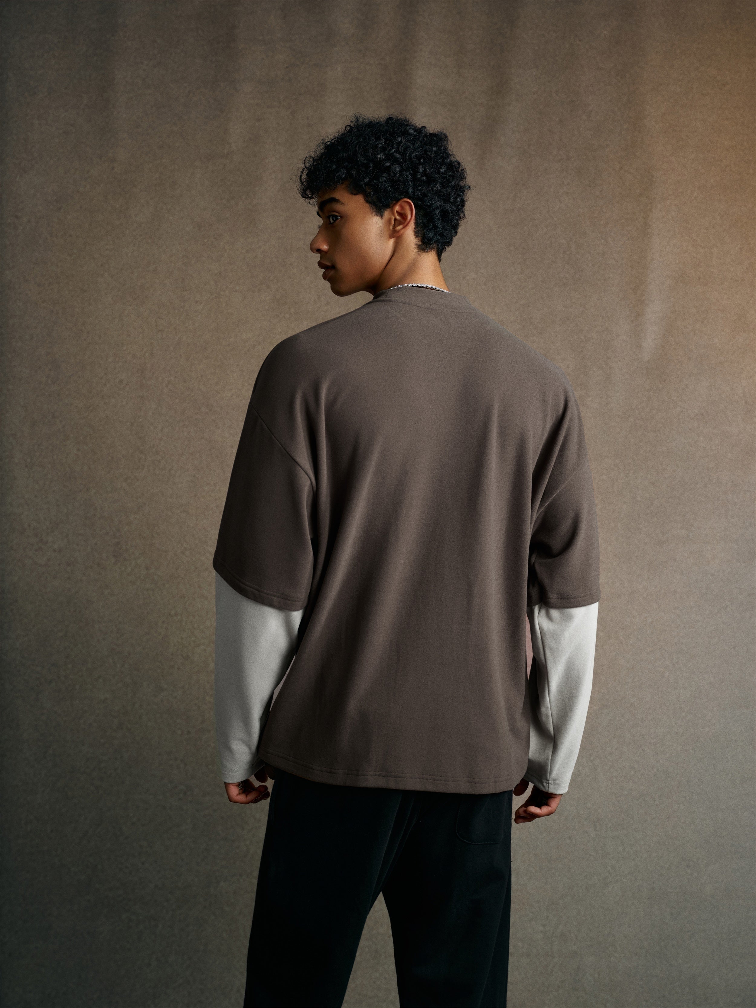 Men’s Layered Contrast Long Sleeve T-Shirt (320G)
