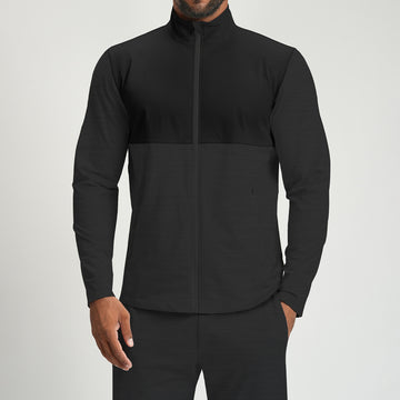 Men’s Color-Block Long Sleeve Zip-Up Sports Jacket