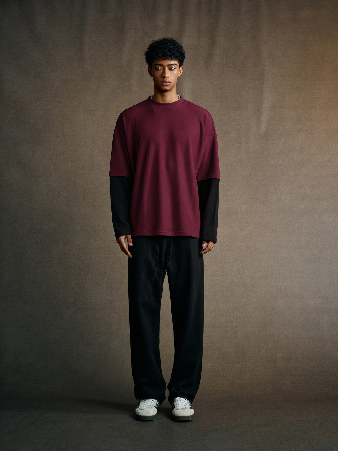 Men’s Layered Contrast Long Sleeve T-Shirt (320G)