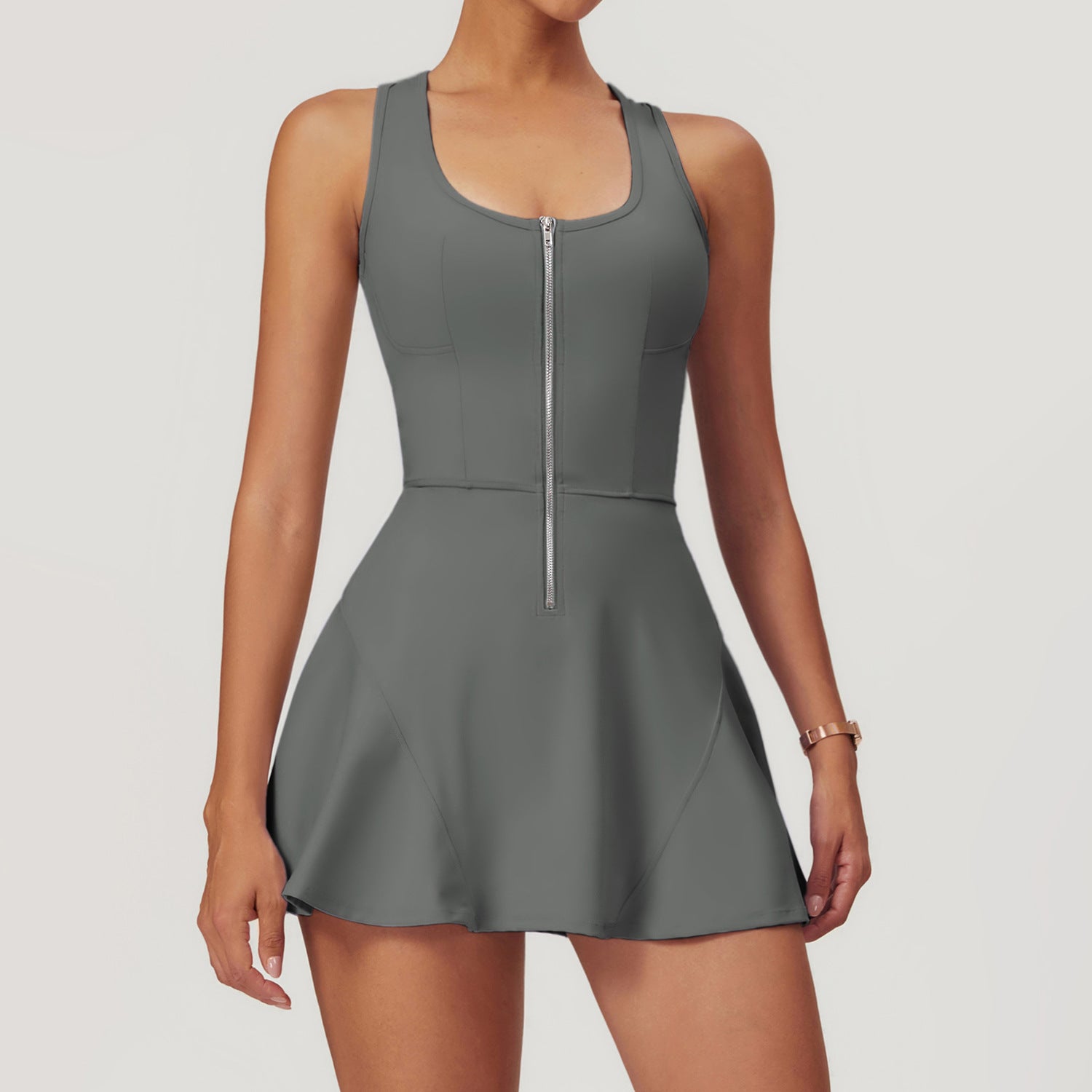 Women’s Built-In Bodysuit Tennis Dress with UV Protection