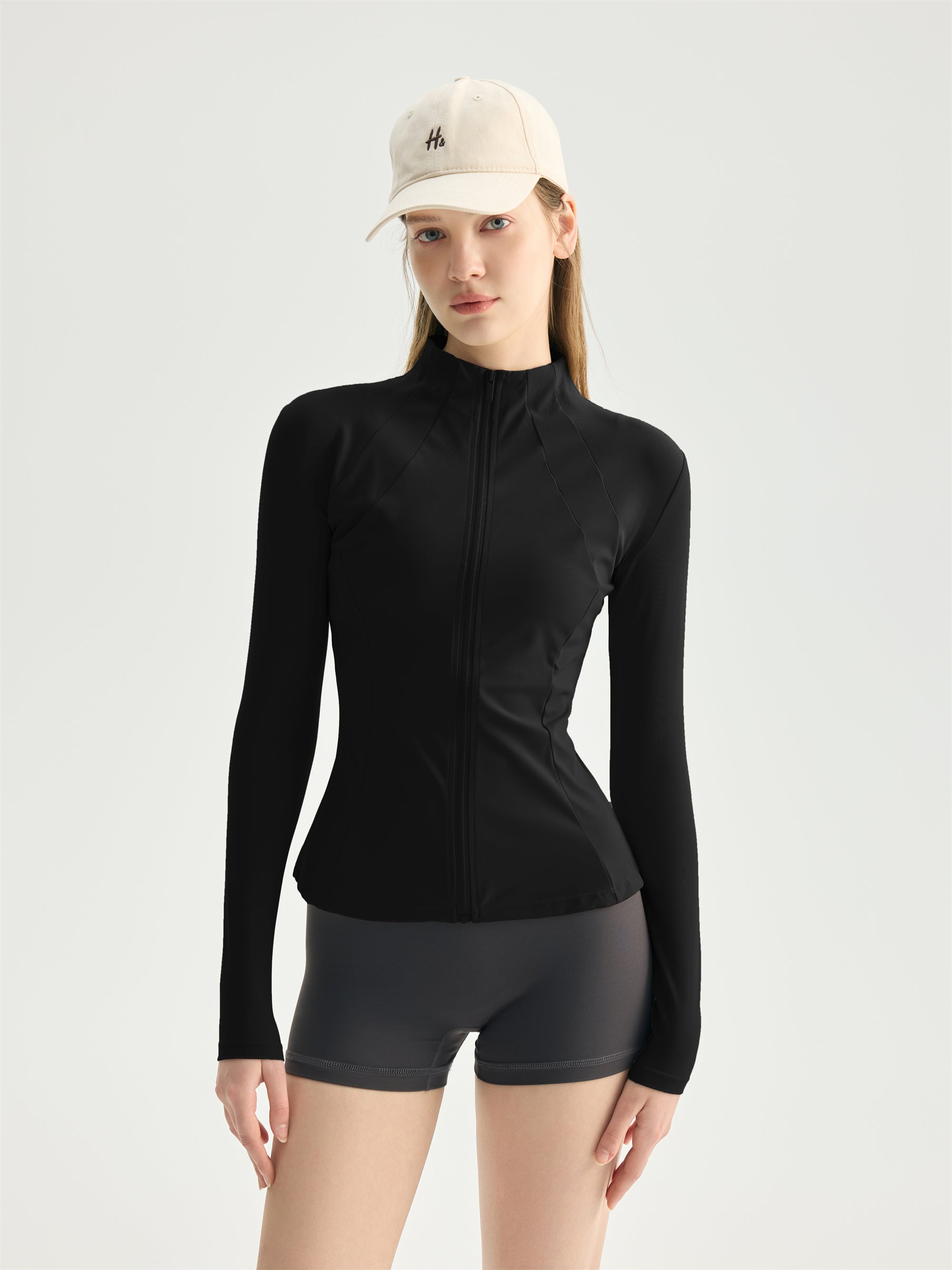 Slim Fit Zip-Up Long Sleeve Jacket