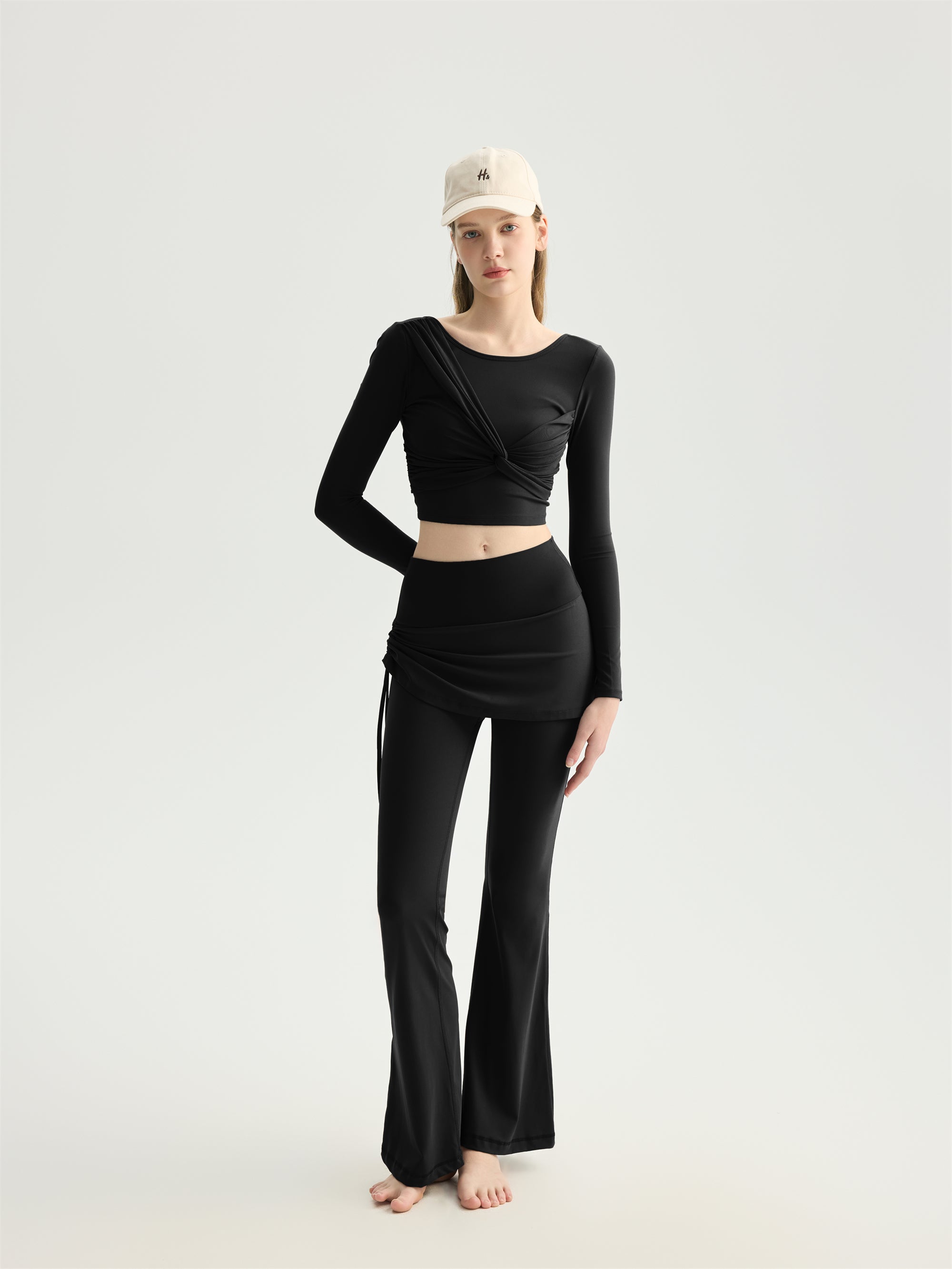 Twist Front Long Sleeve Crop