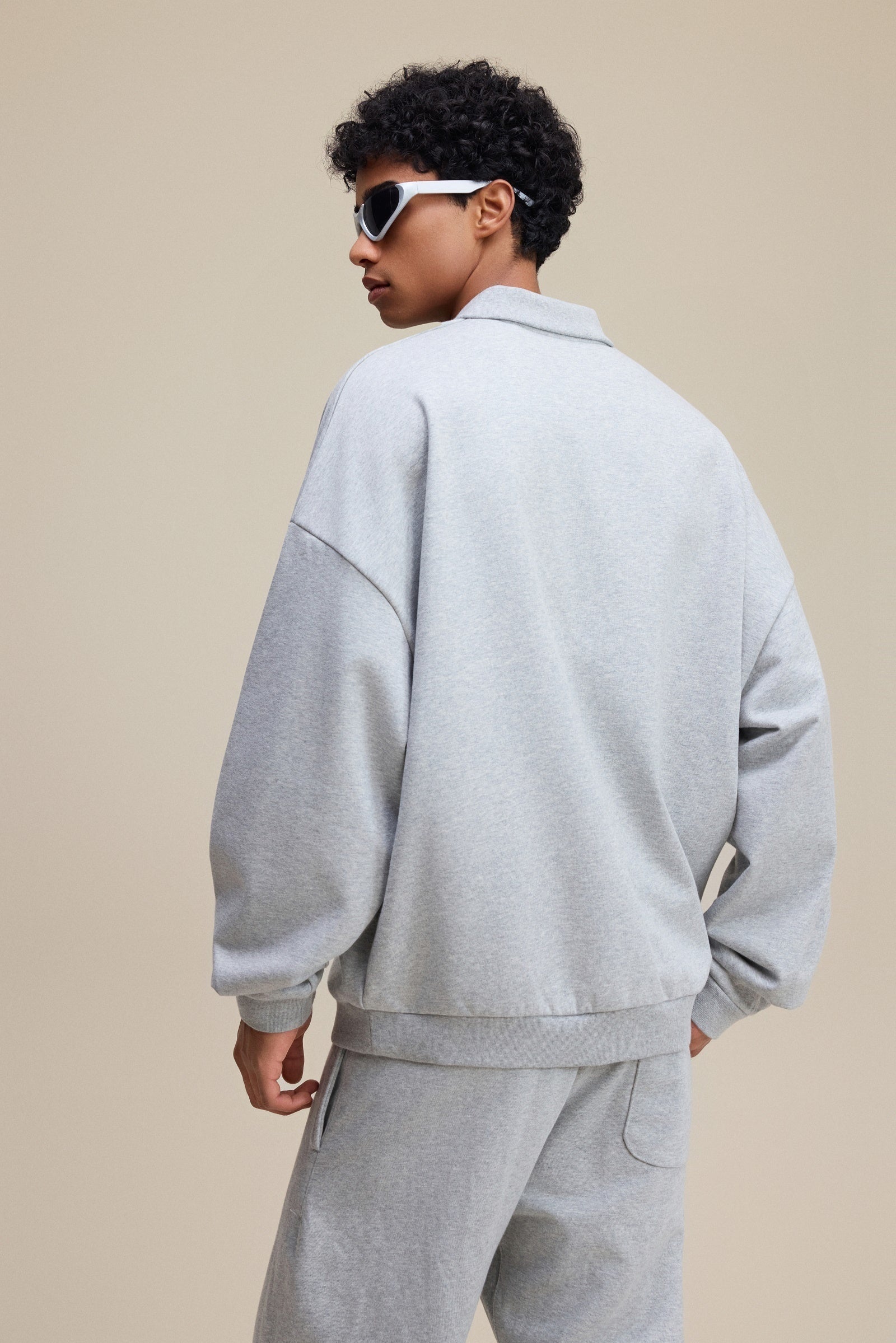Men’s Heavyweight Fleece Oversized Polo Sweatshirt (445G)