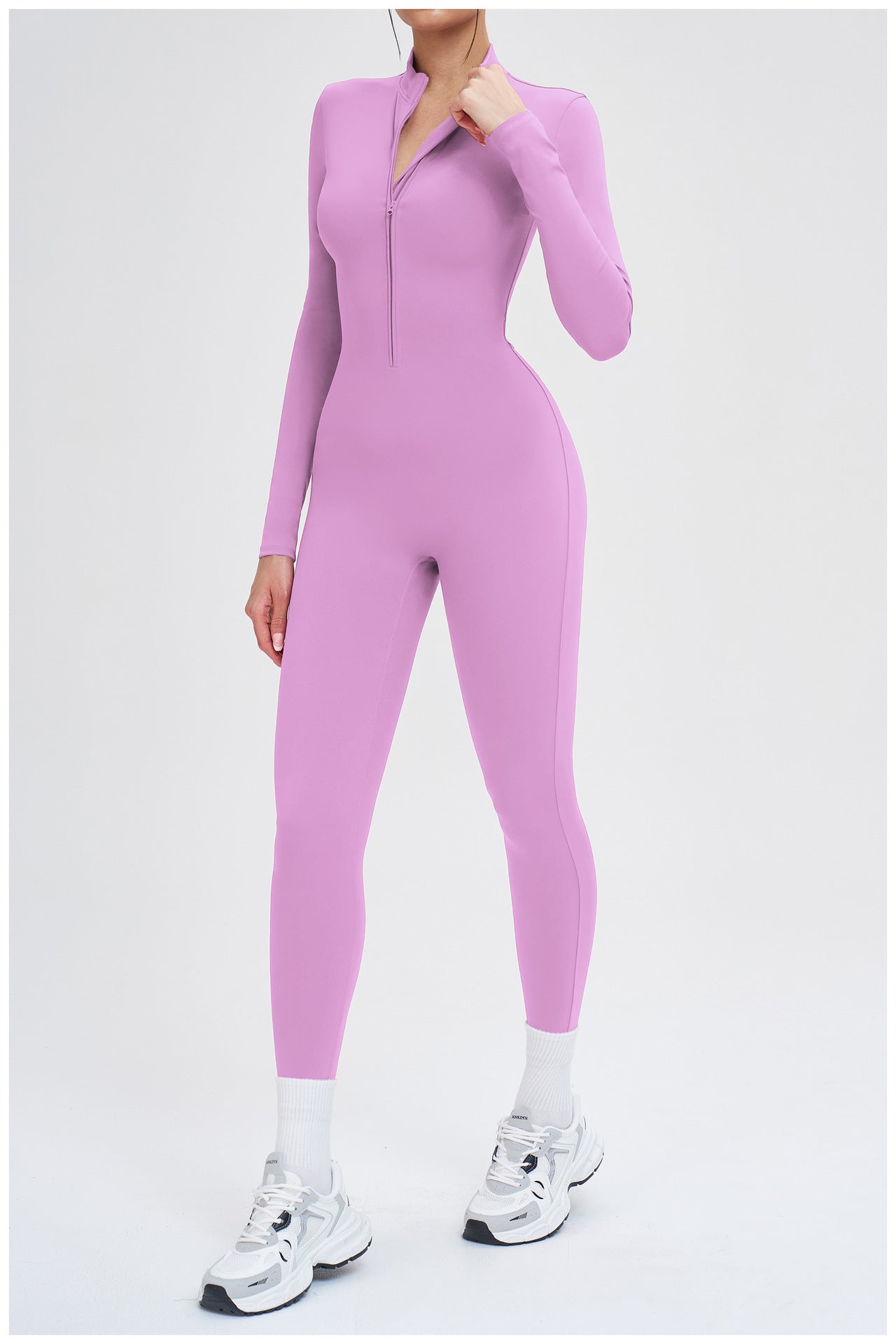 Women’s Thermal Long Sleeve Half-Zip Bodysuit (450G)