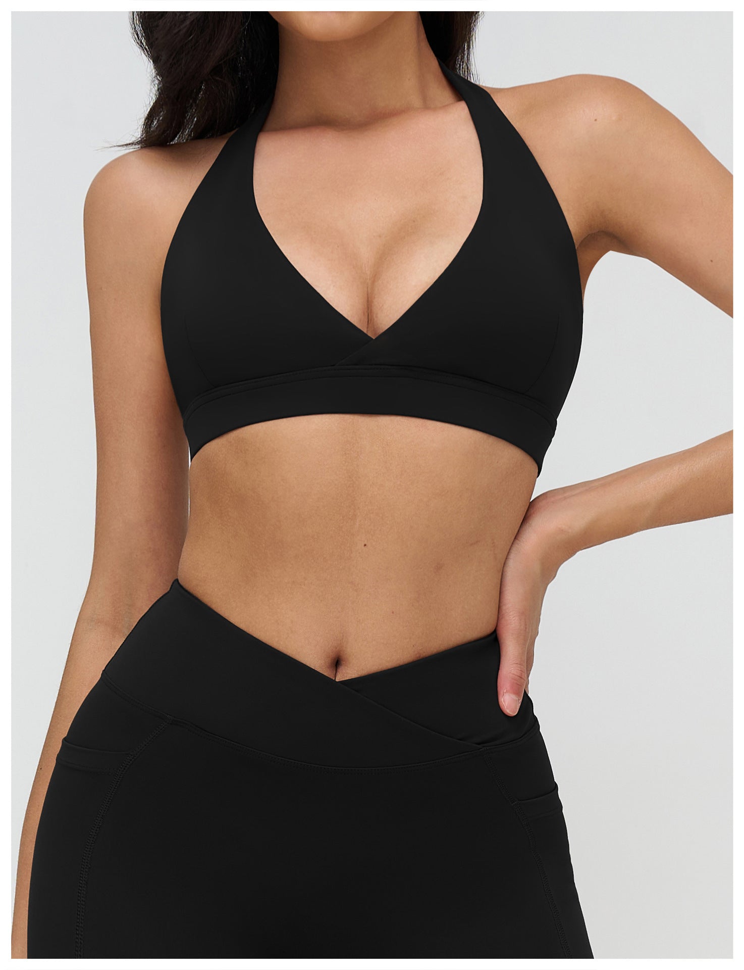 Women’s Cross-Front Halter V-Neck Sports Bra