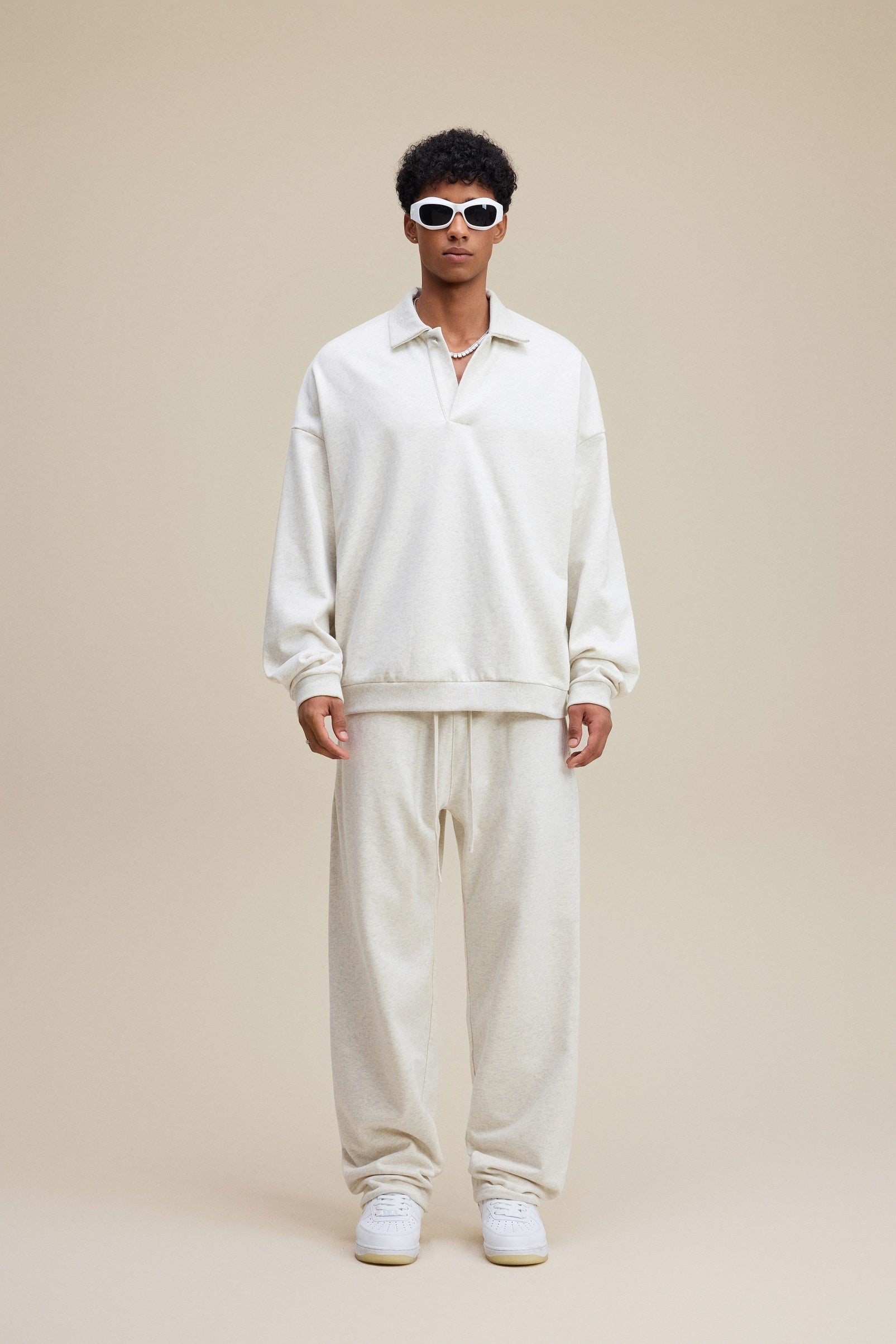 Men’s Heavyweight Fleece Oversized Polo Sweatshirt (445G)