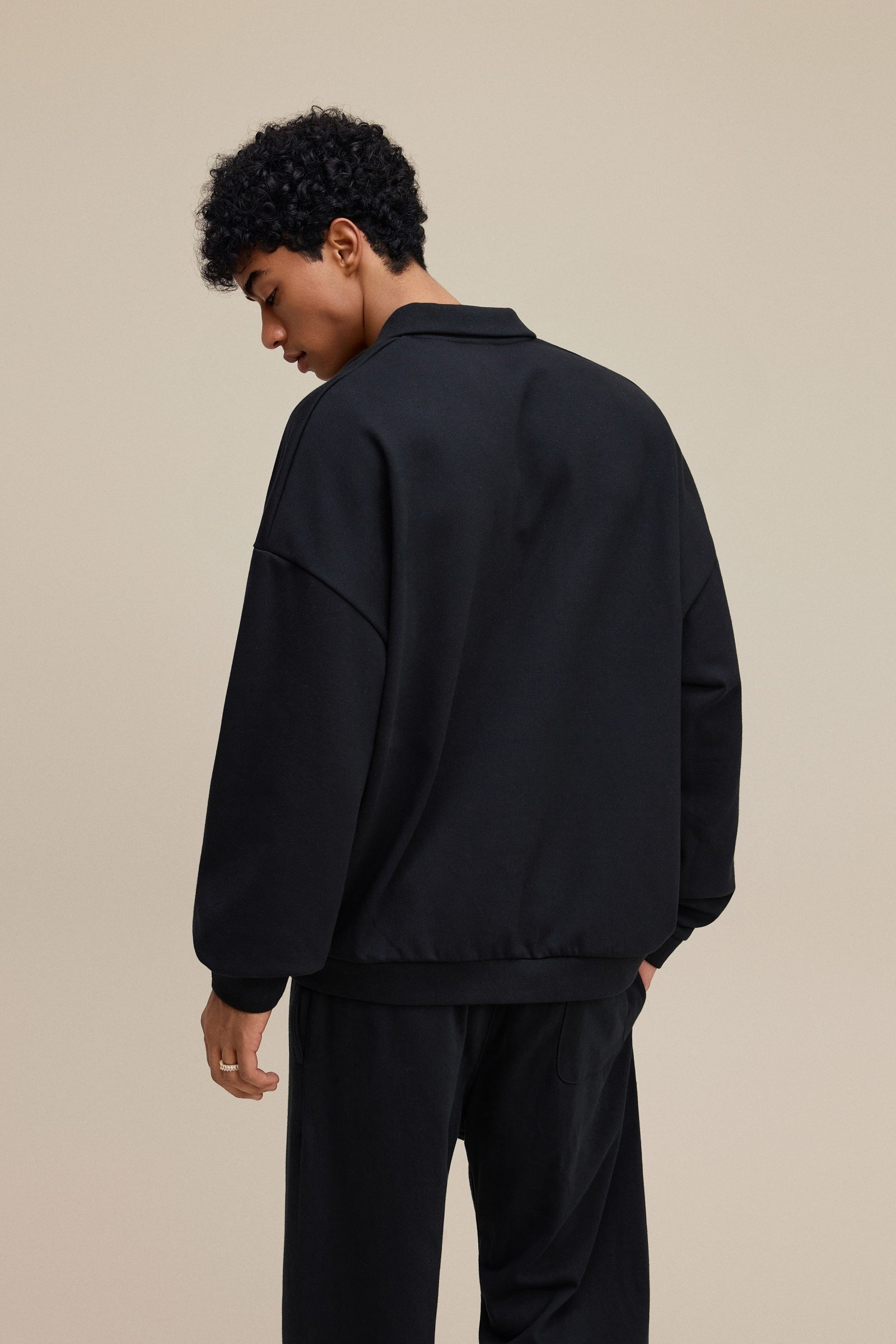 Men’s Heavyweight Fleece Oversized Polo Sweatshirt (445G)