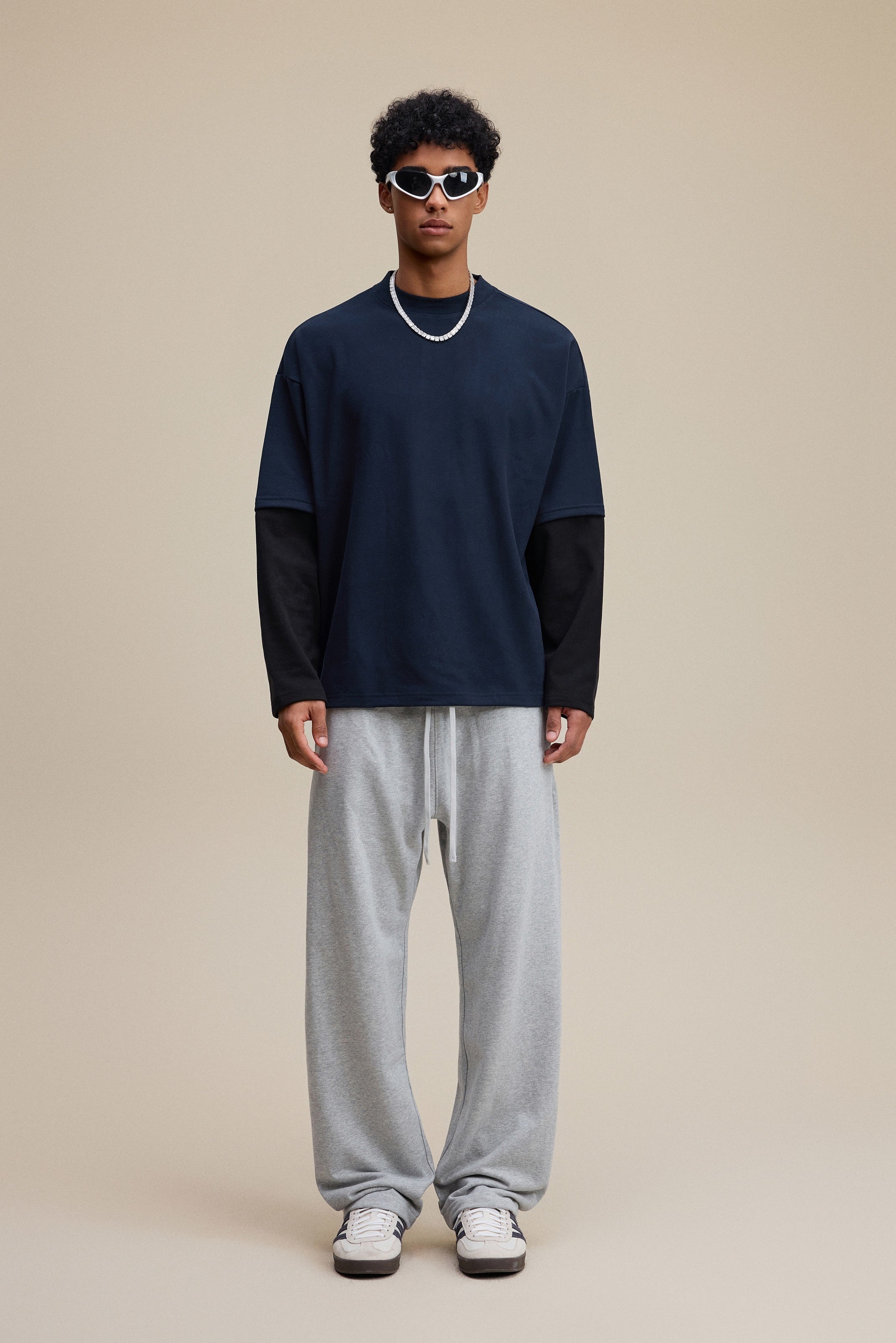 Men’s Layered Contrast Long Sleeve T-Shirt (320G)