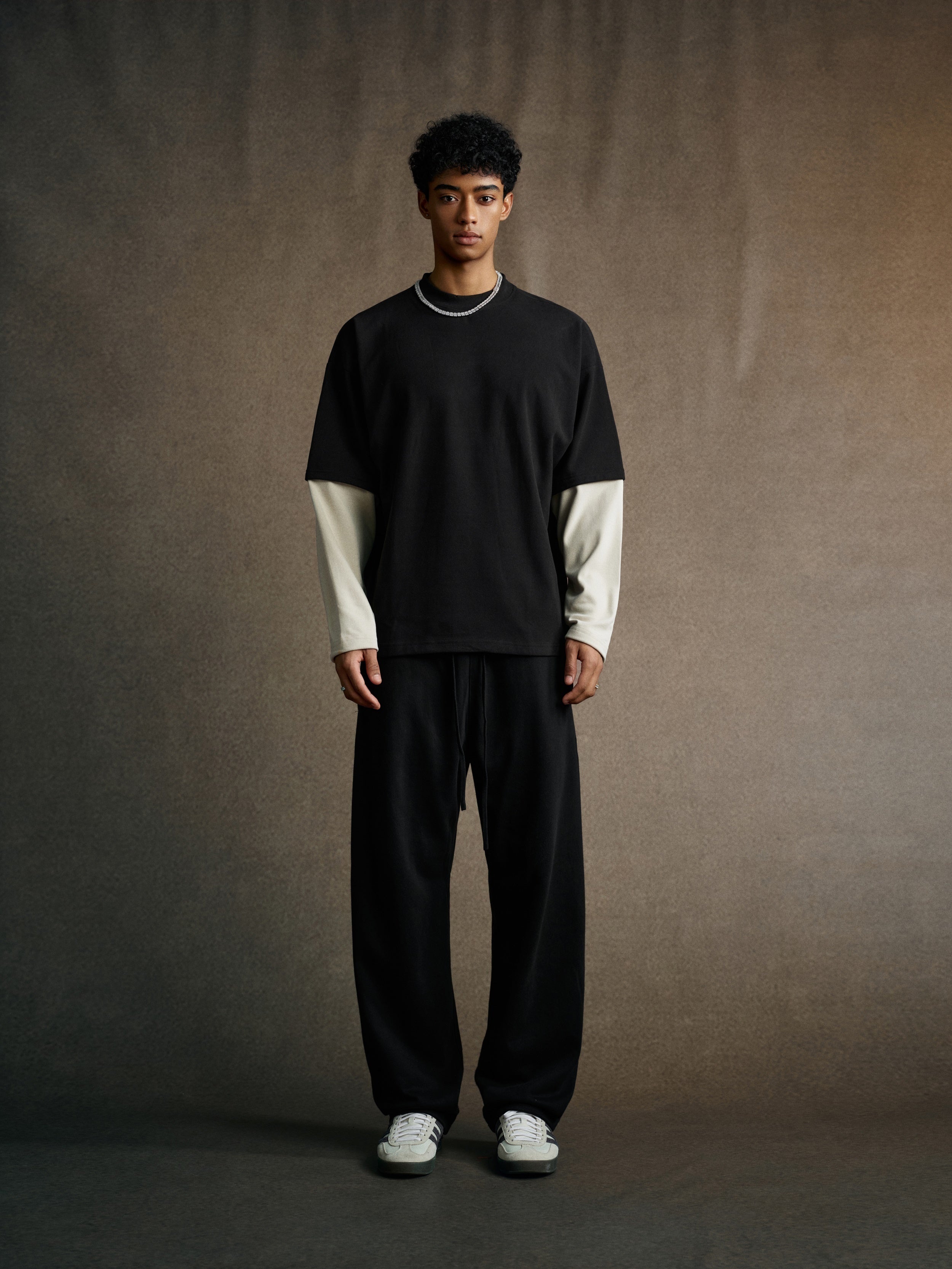 Men’s Layered Contrast Long Sleeve T-Shirt (320G)